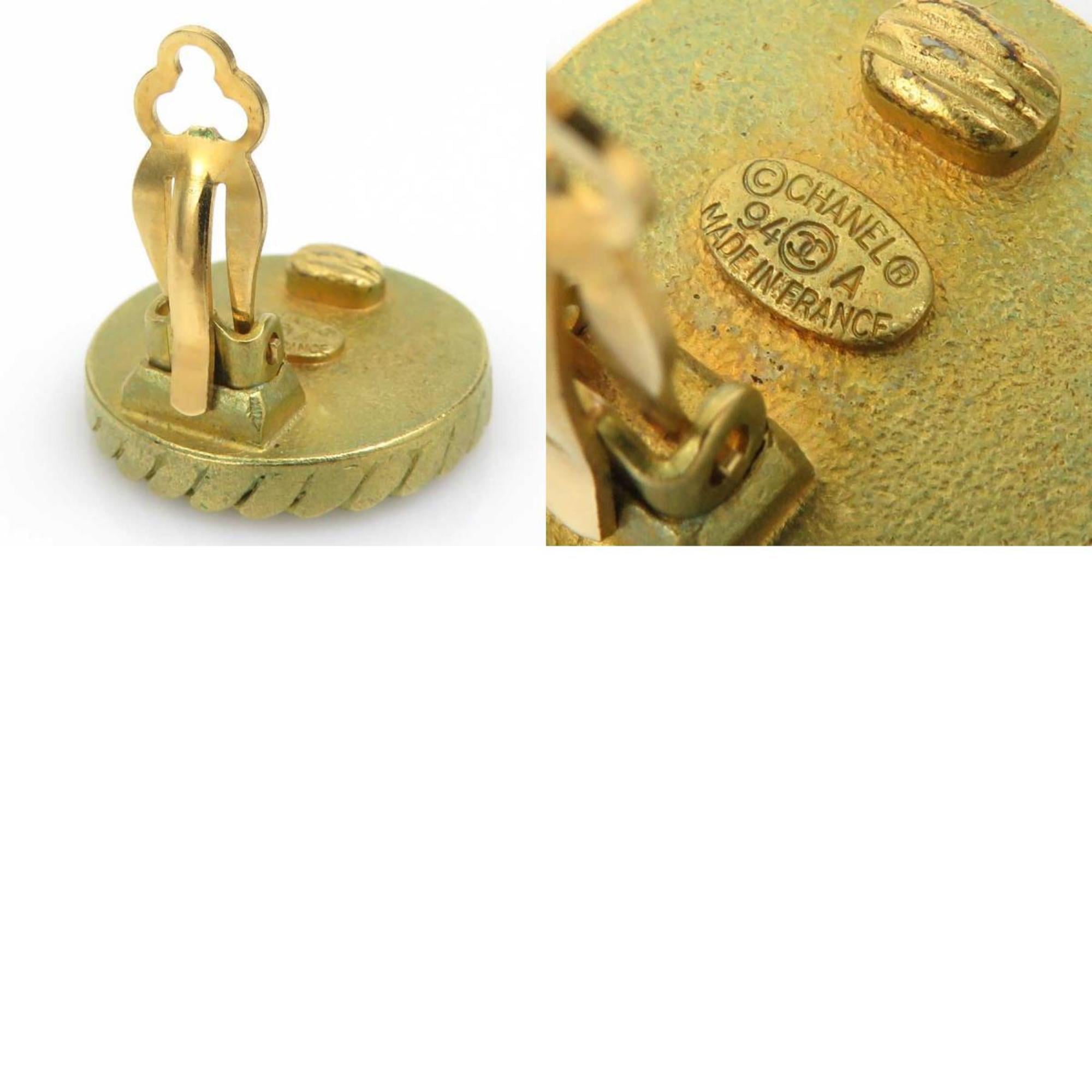 CC Logo Clip-On Earrings Gold-Tone Metal