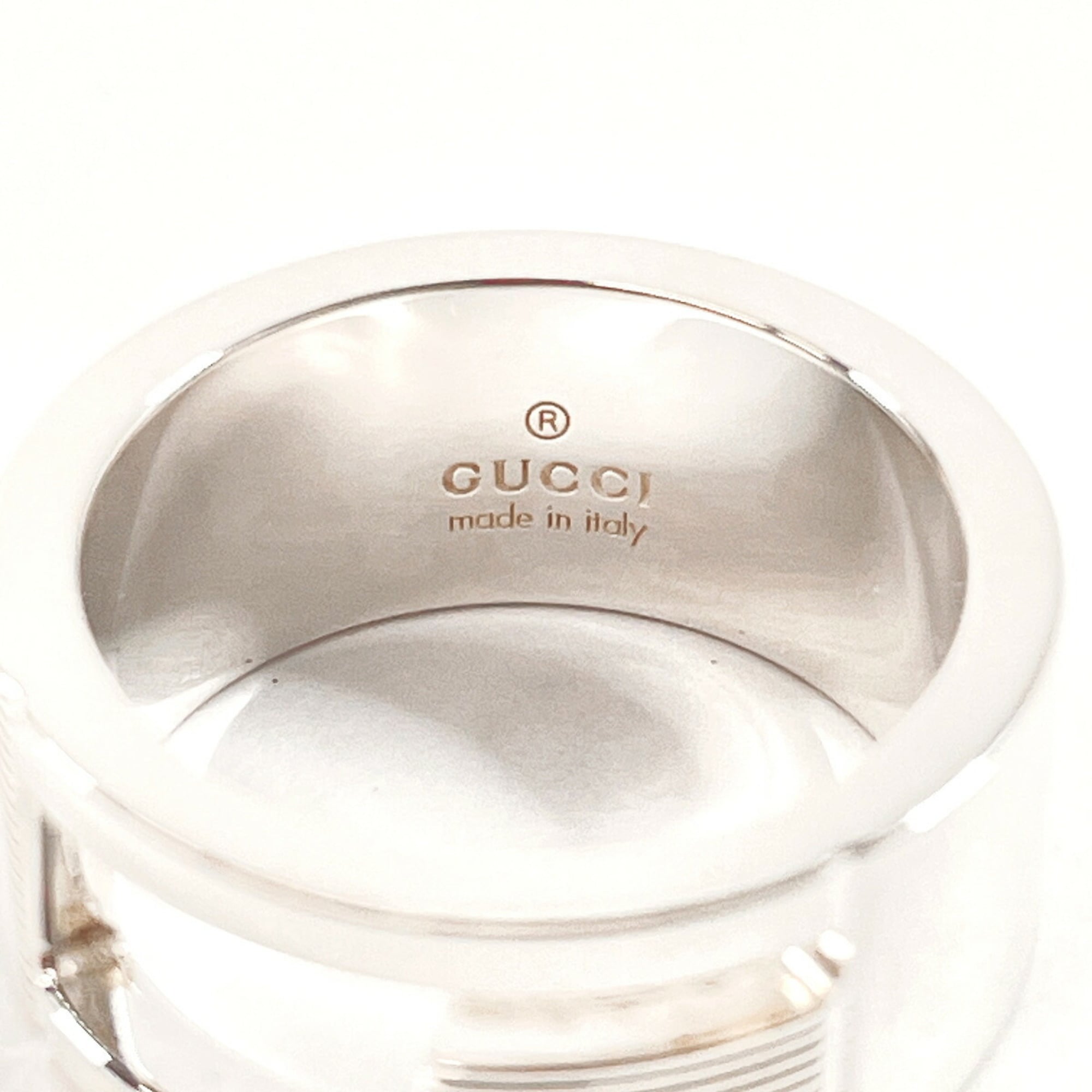 Branded Cutout G Ring Sterling Silver Medium
