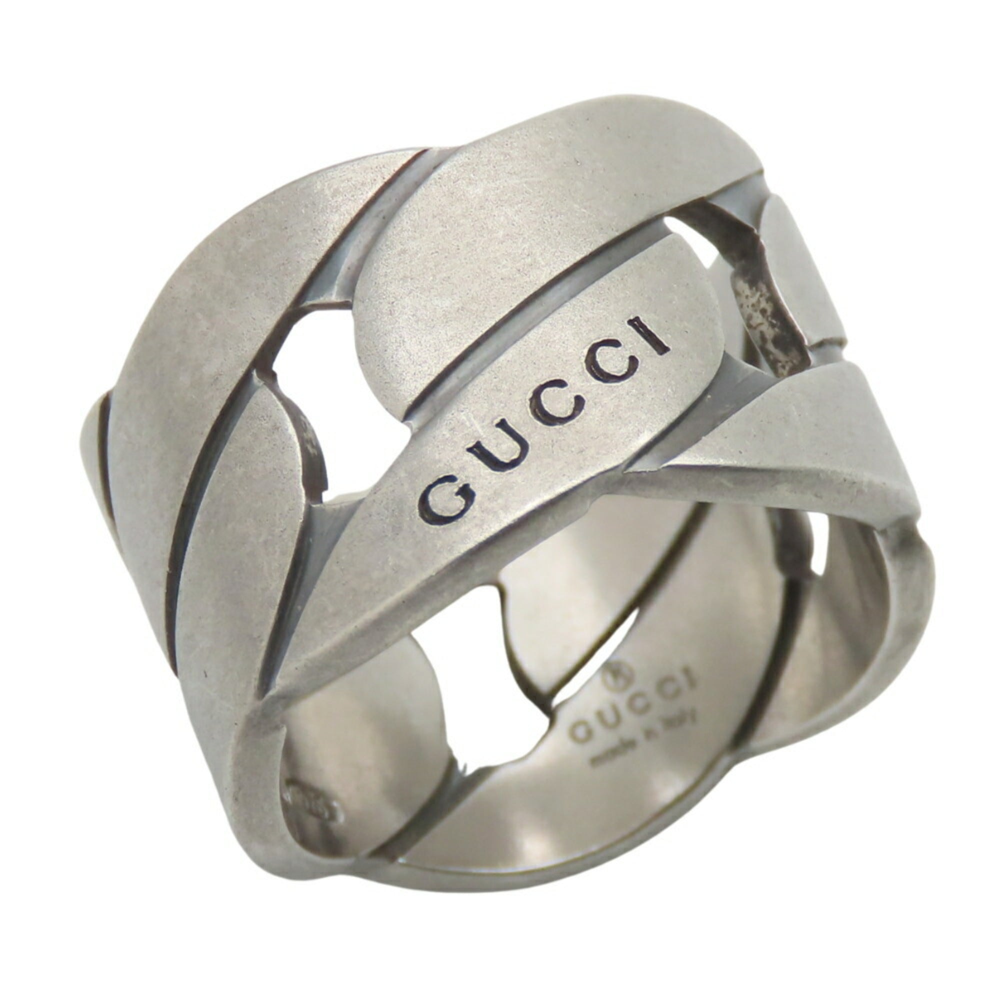 Chain Motif Wide Ring Sterling Silver