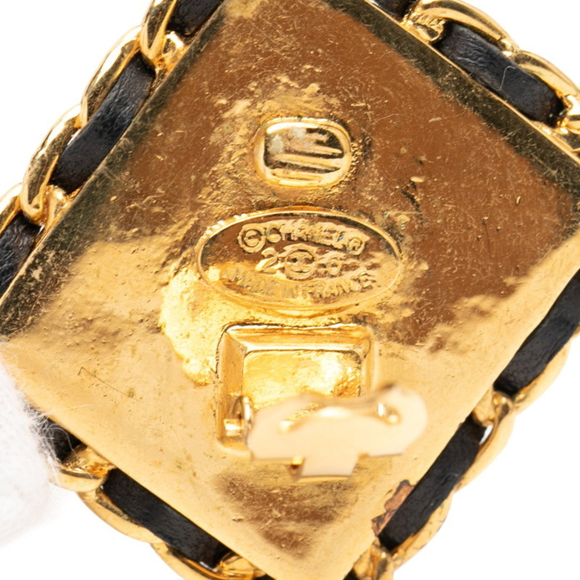 CC Logo Clip-On Earrings Gold-Tone Metal