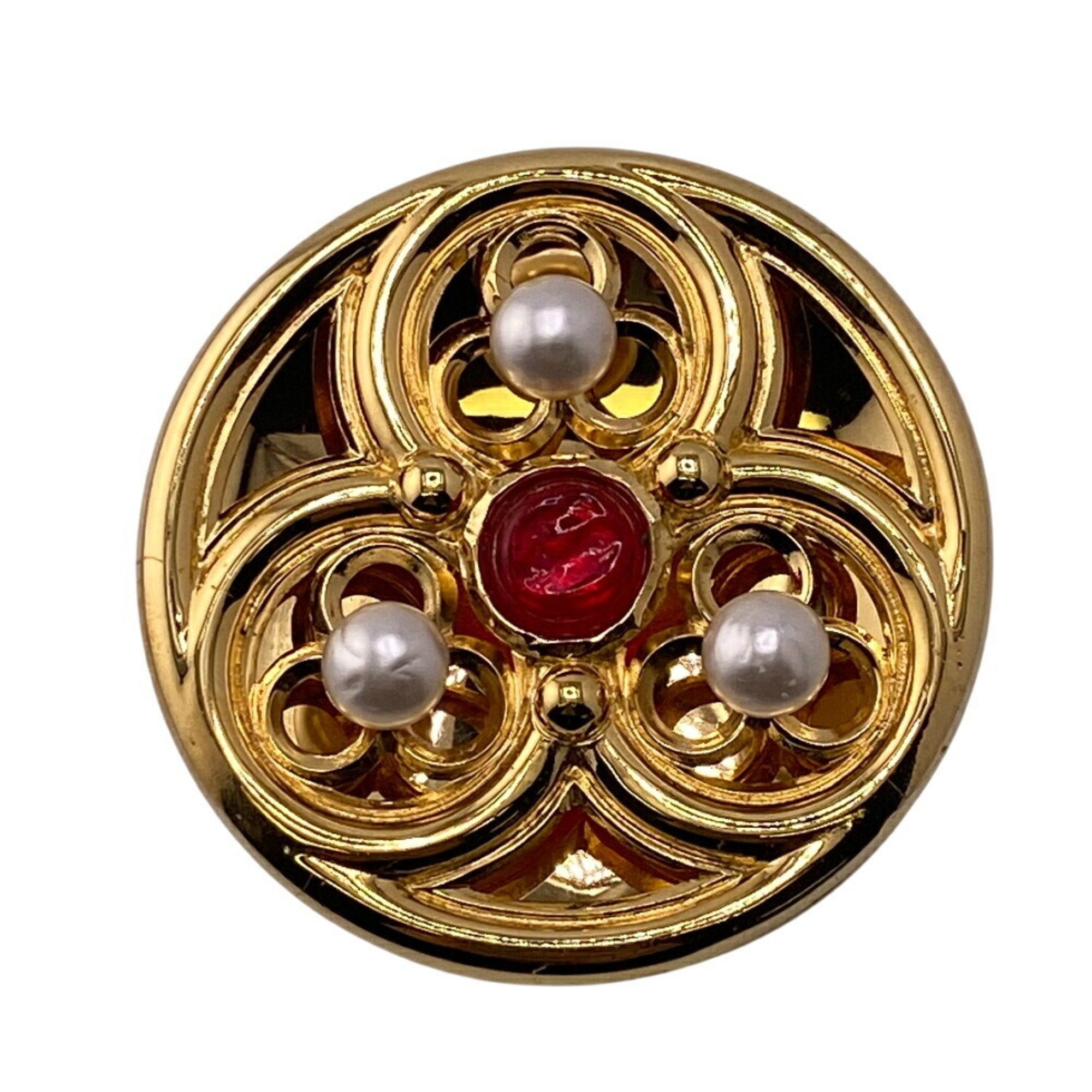 Brooch Gold with Artificial Pearl