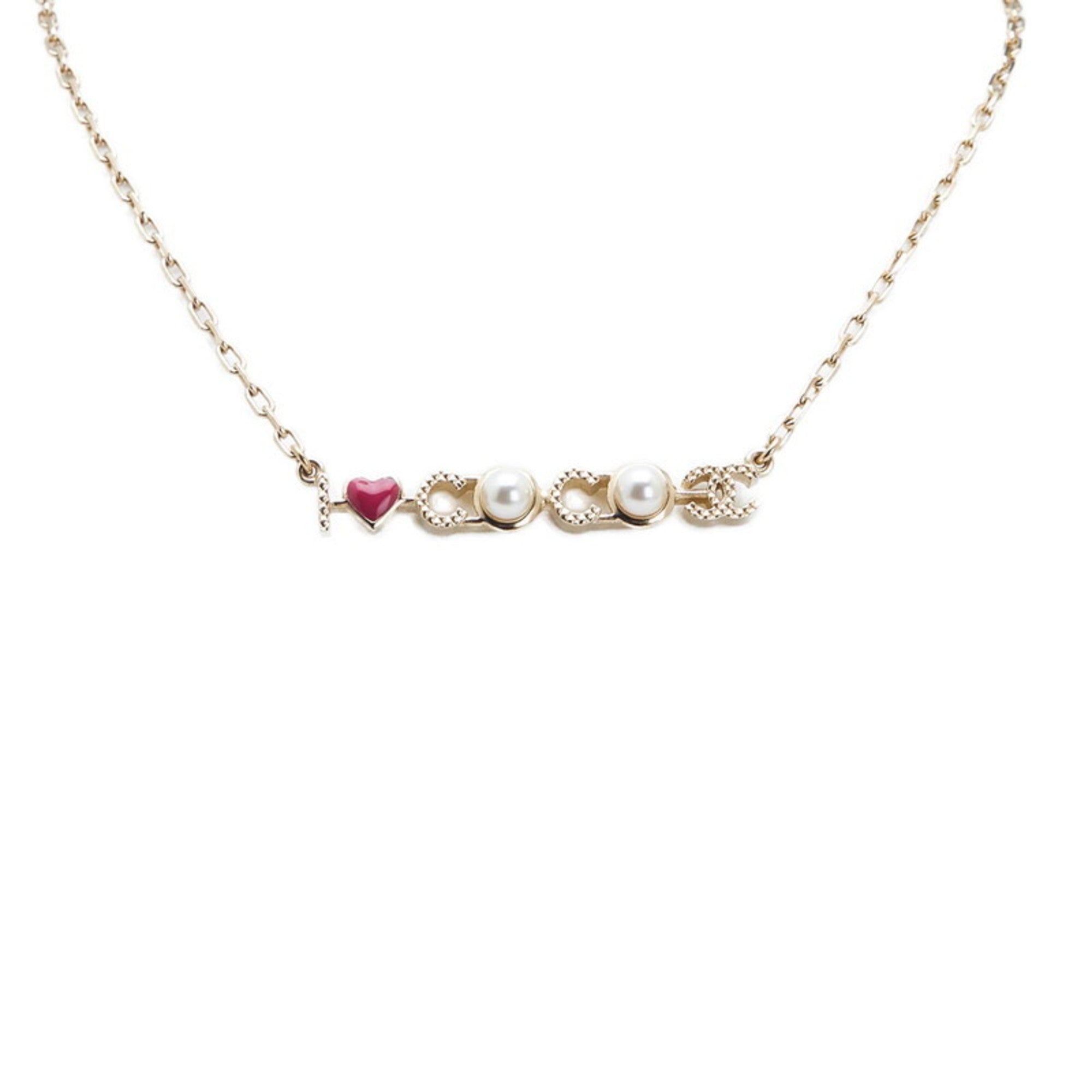 Pearl Heart Pendant Necklace Metal