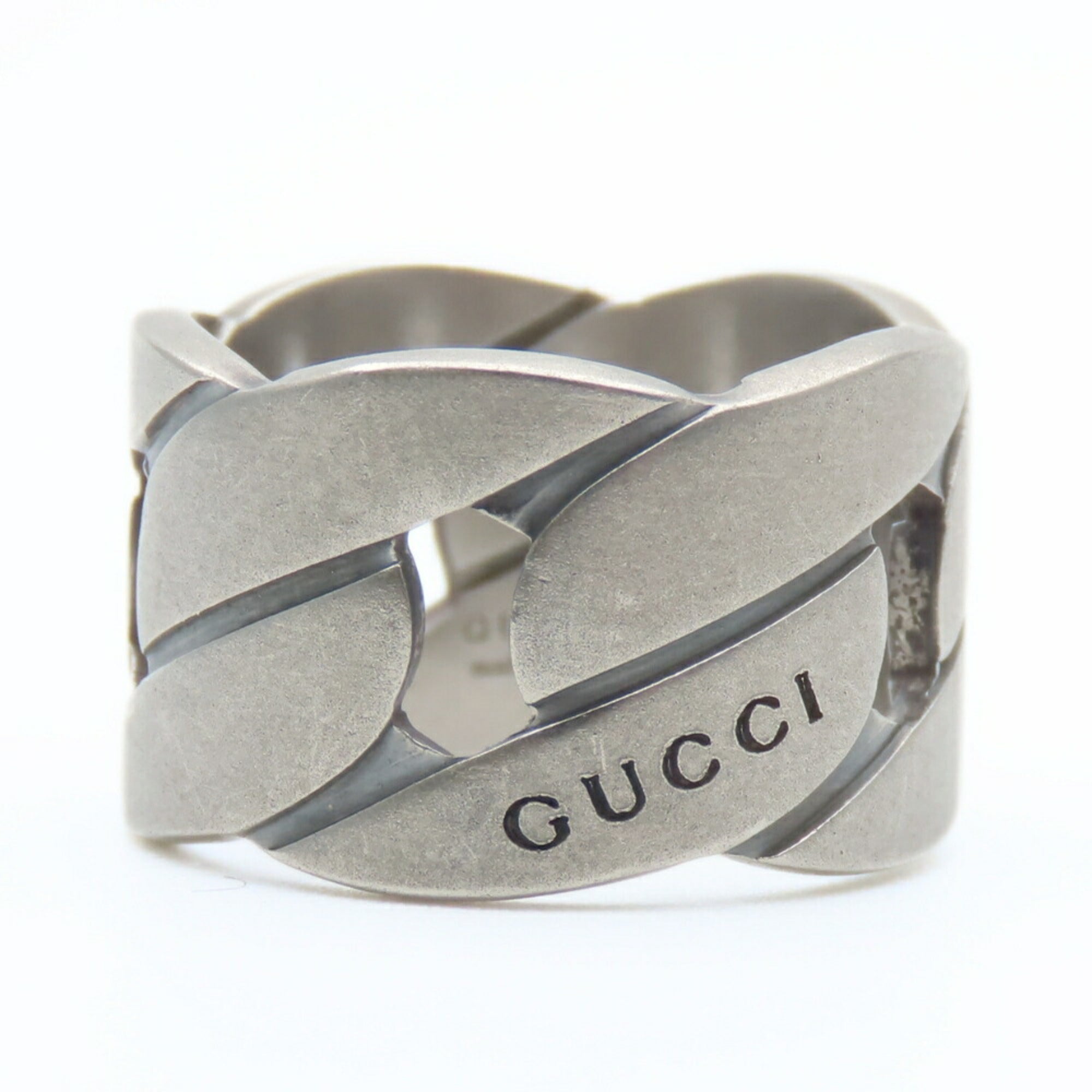 Chain Motif Wide Ring Sterling Silver