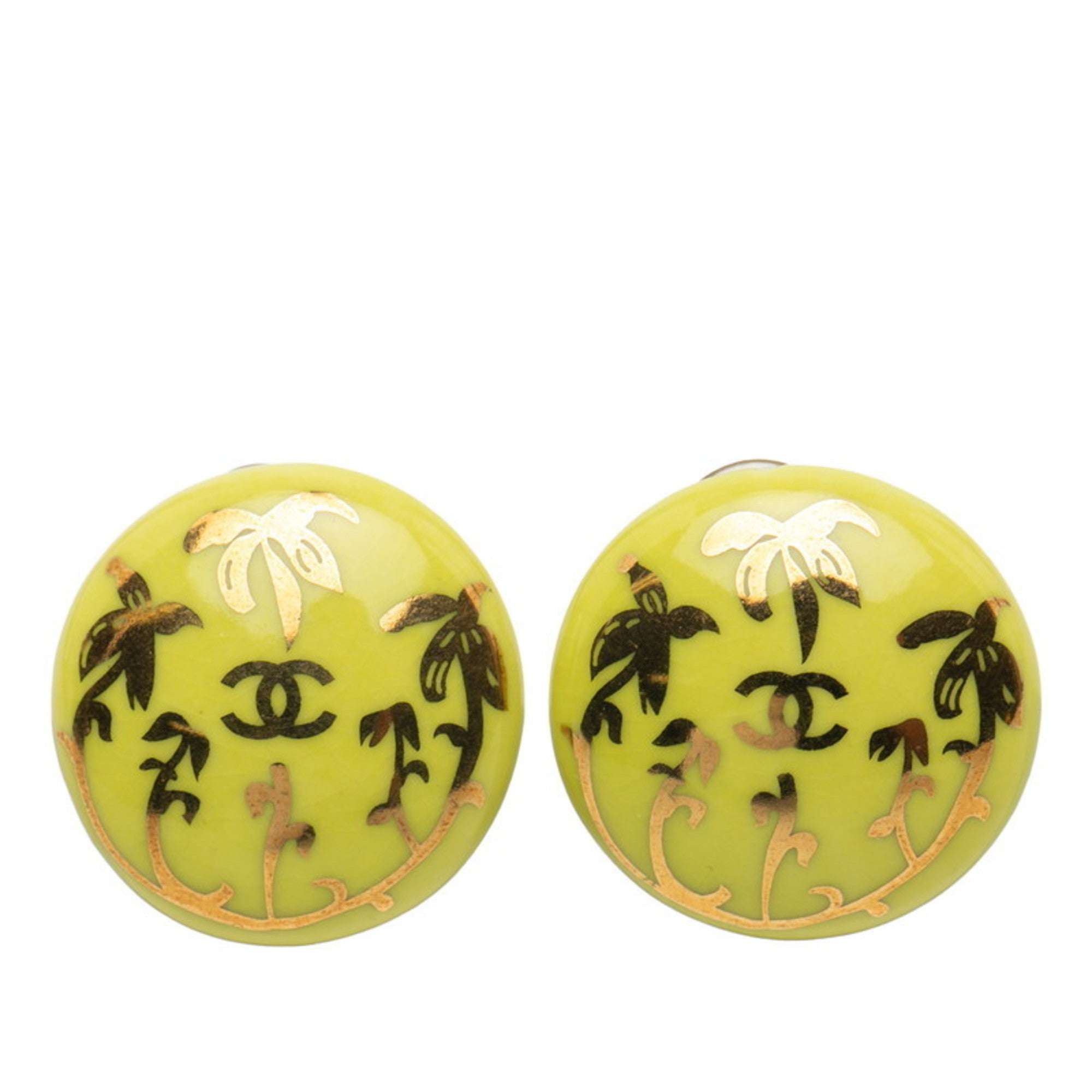 CC Logo Clip-On Earrings Metal Gold-Tone Metal