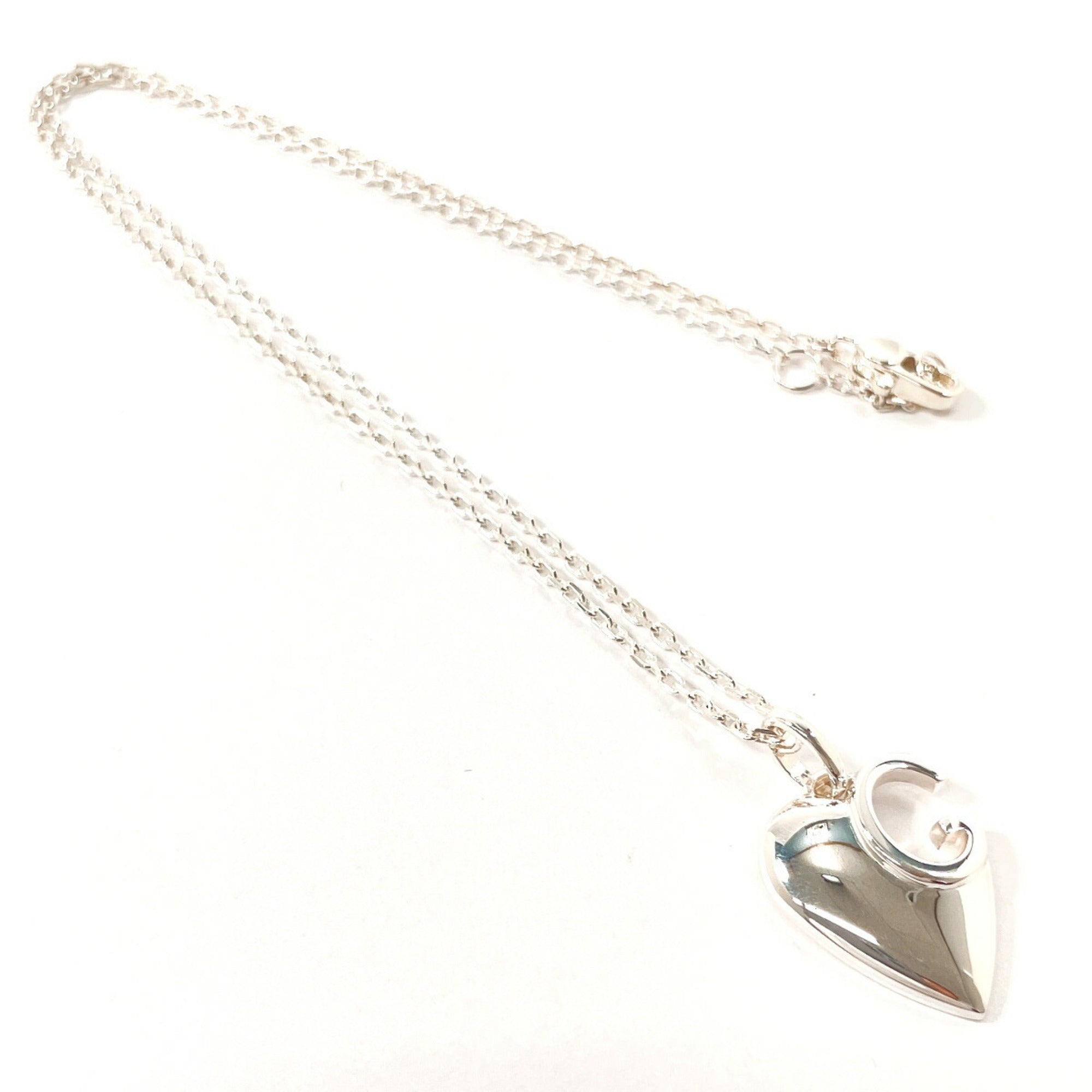 G Heart Pendant Necklace Sterling Silver