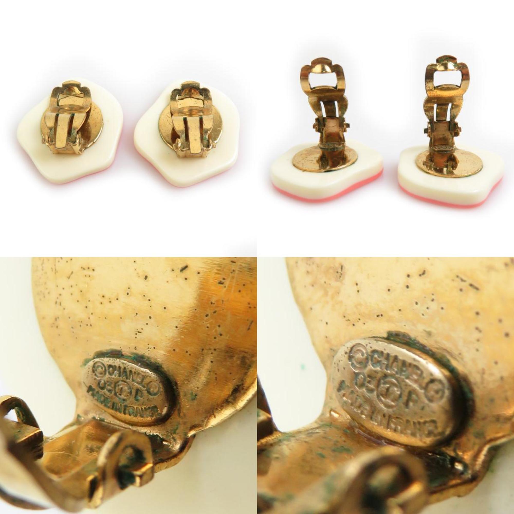 CC Logo Clip-On Earrings Gold-Tone Metal