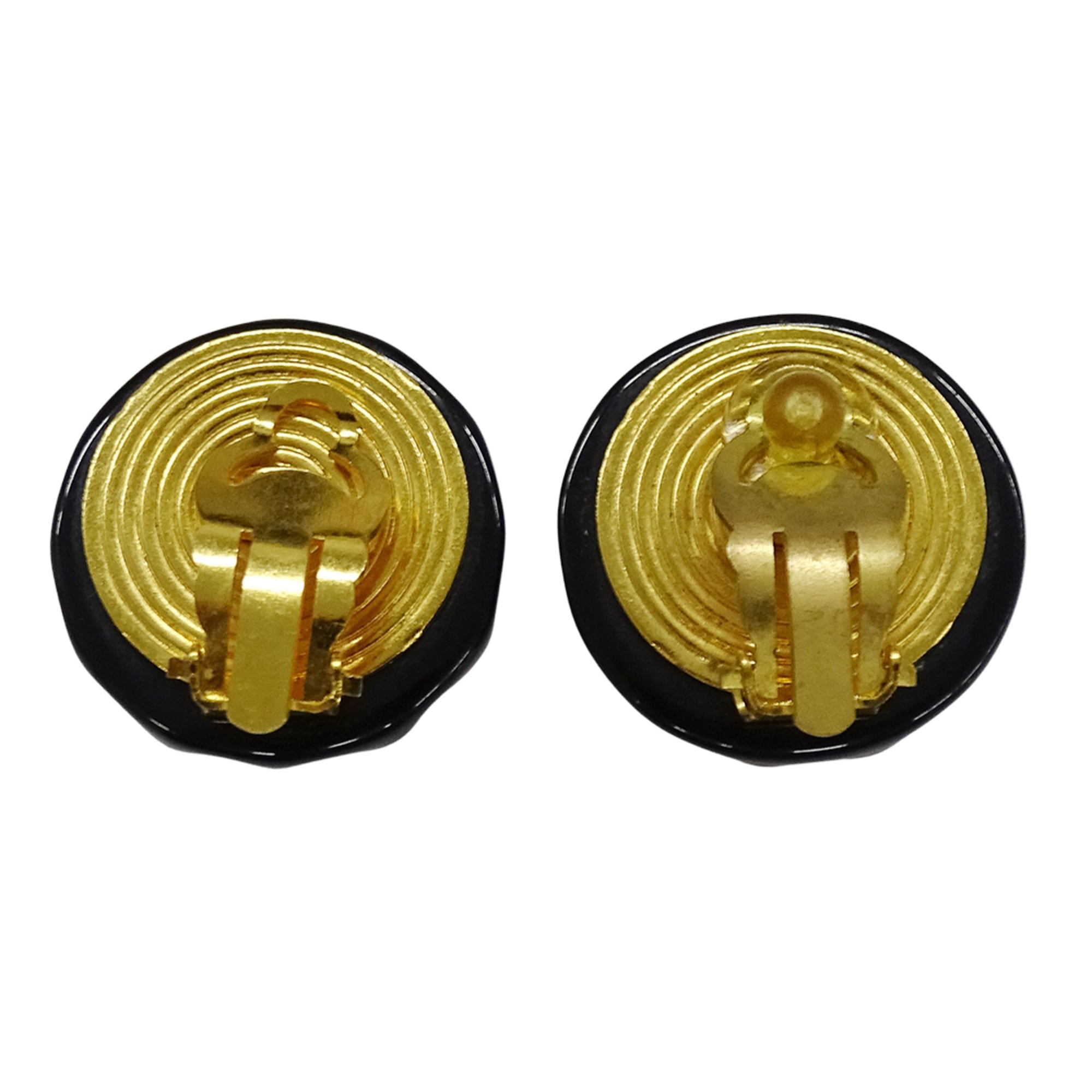 CC Logo Clip-On Earrings Metal Gold-Tone Metal
