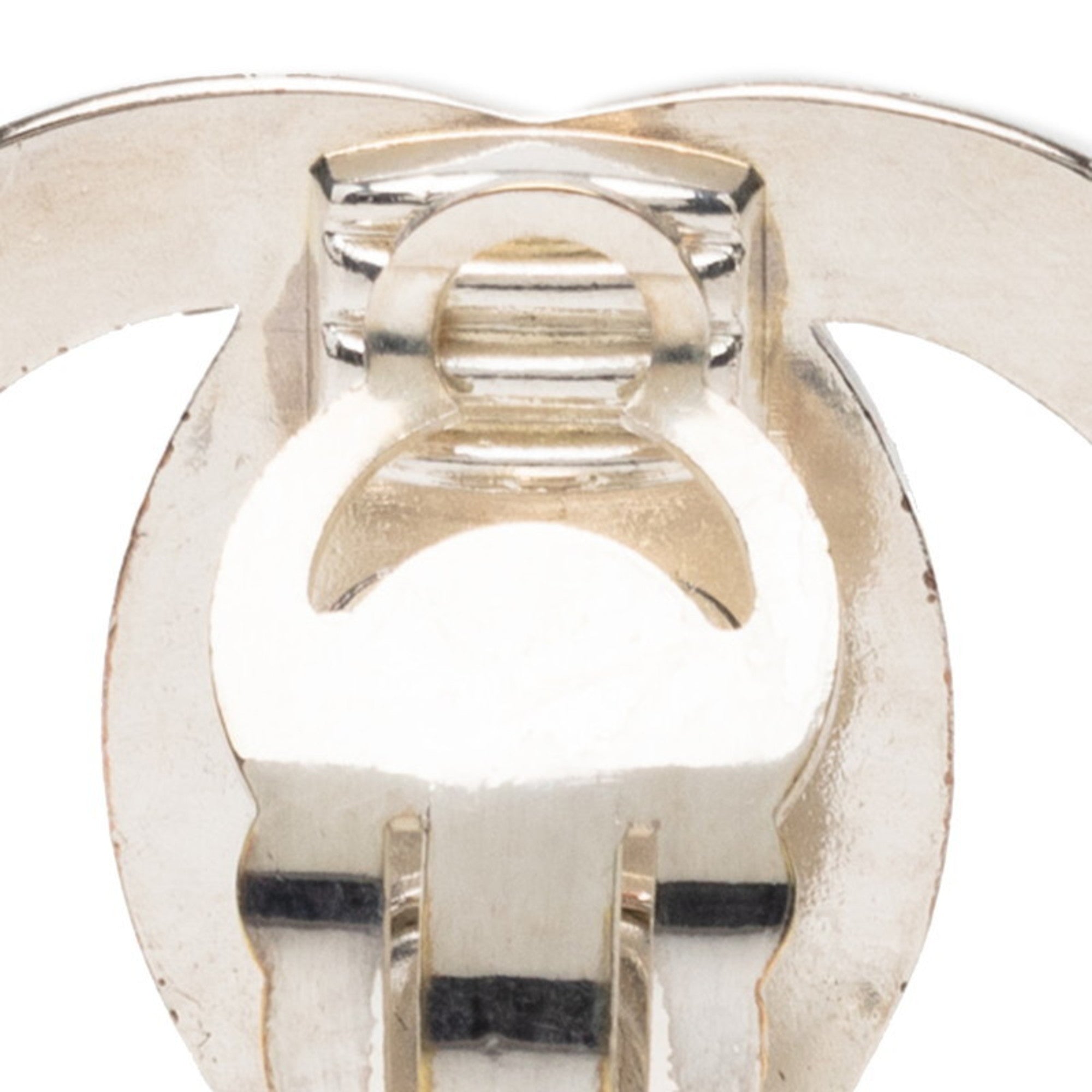 CC Logo Lock Clip-On Earrings Metal