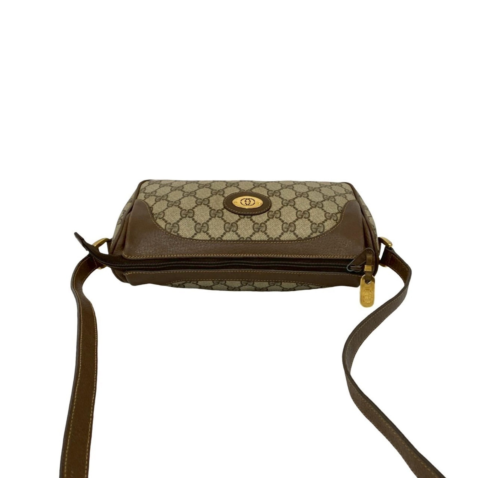 Interlocking G Patch Wristlet Messenger Bag GG Coated Canvas Small