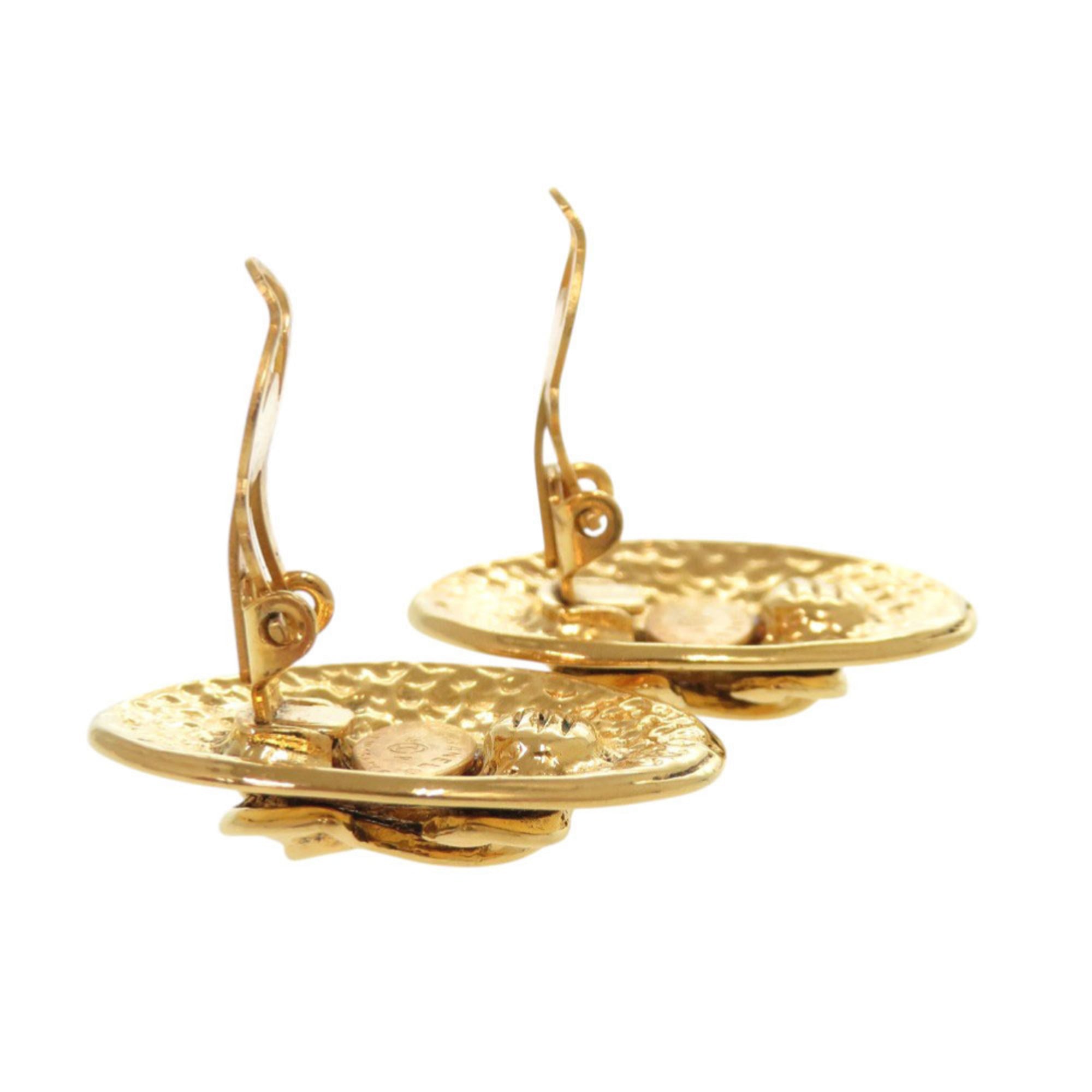 CC Logo Clip-On Earrings Gold-Tone Metal Gold-Tone Metal