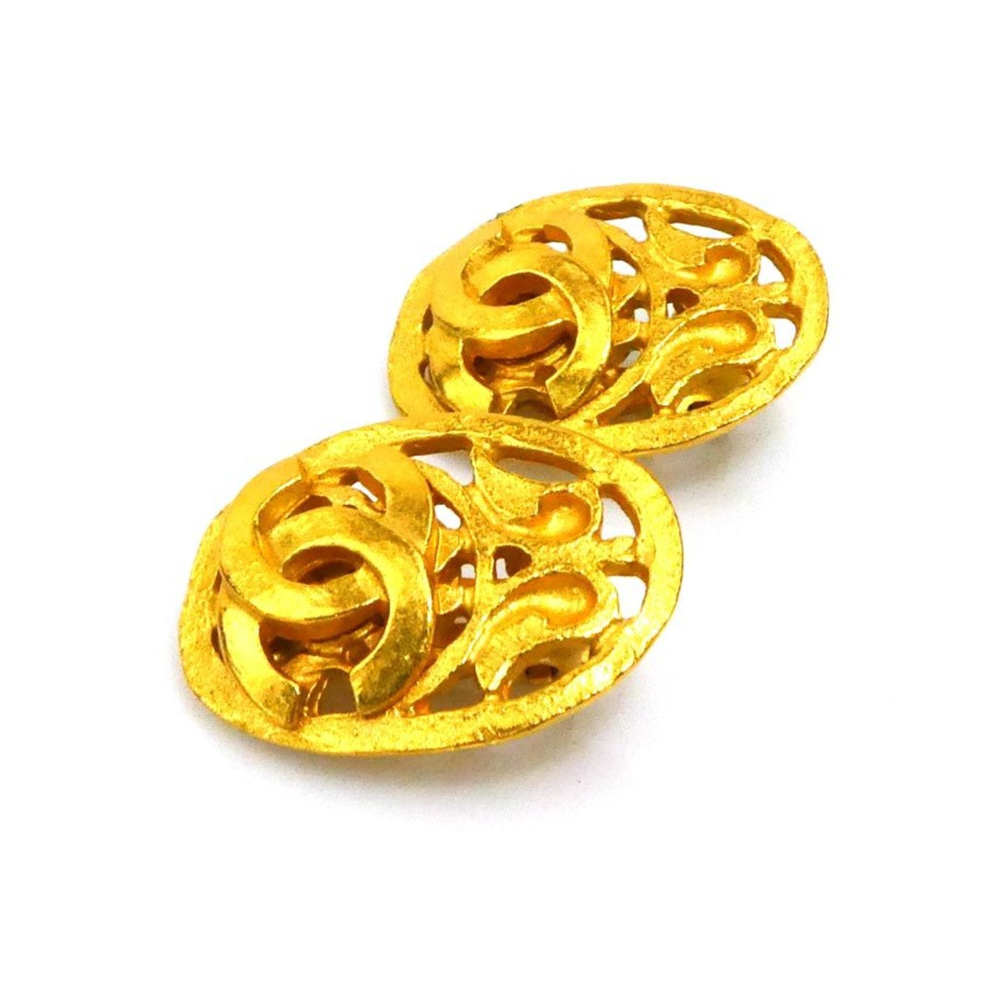 CC Logo Clip-On Earrings Gold-Tone Metal Gold-Tone Metal