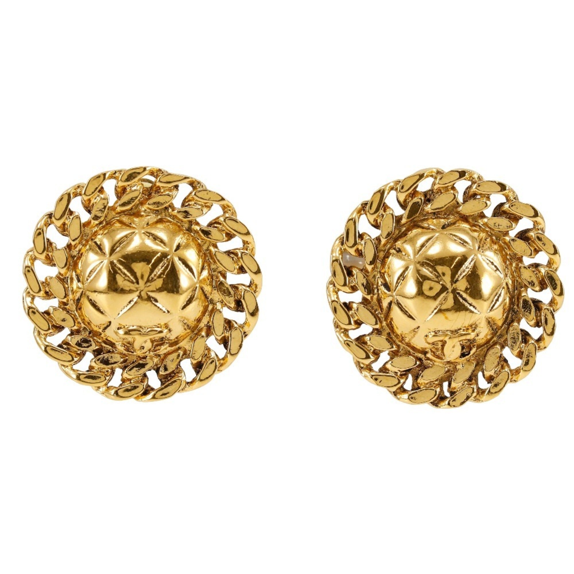 CC Logo Clip-On Earrings Metal Gold-Tone Metal
