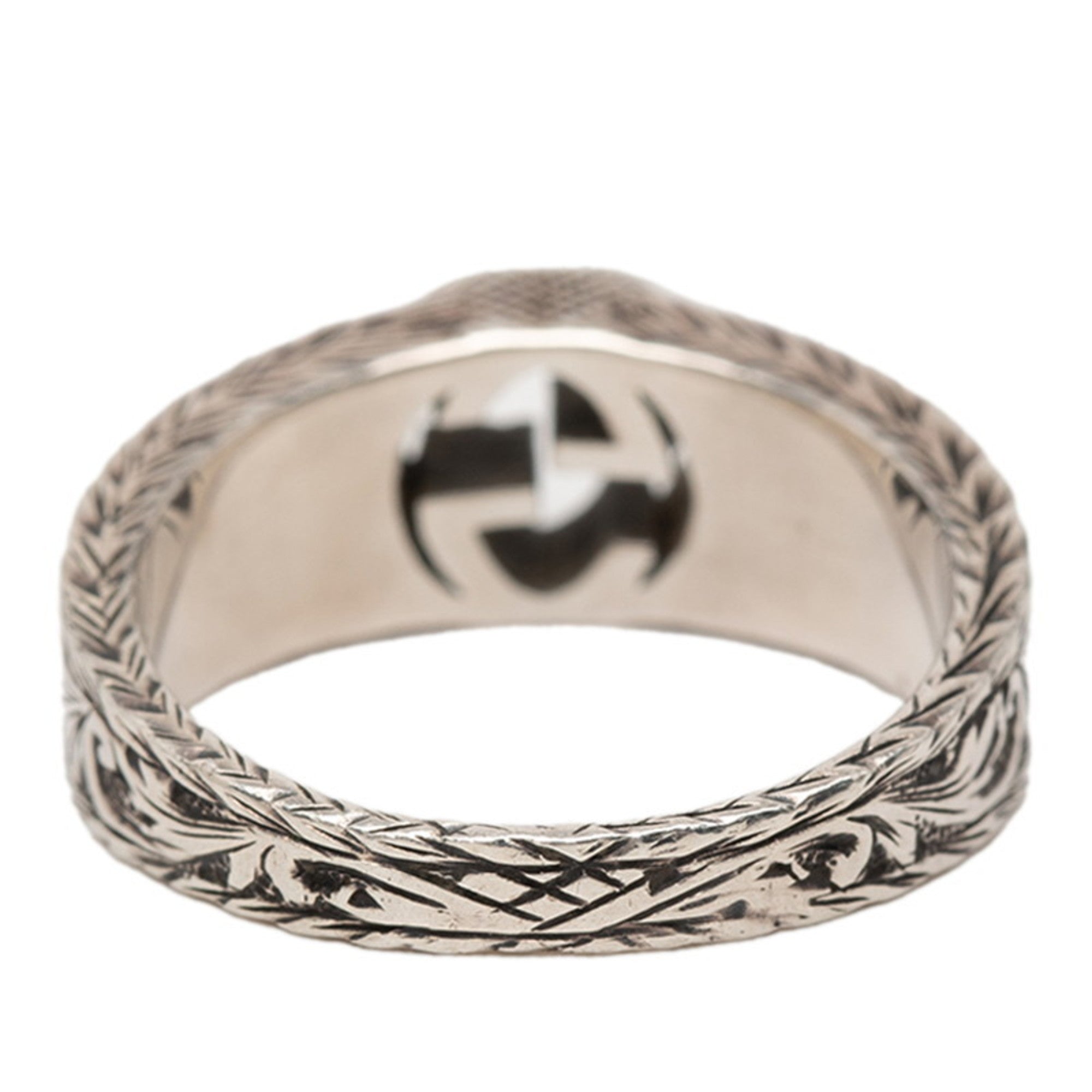 Interlocking G Arabesque Band Ring Sterling Silver