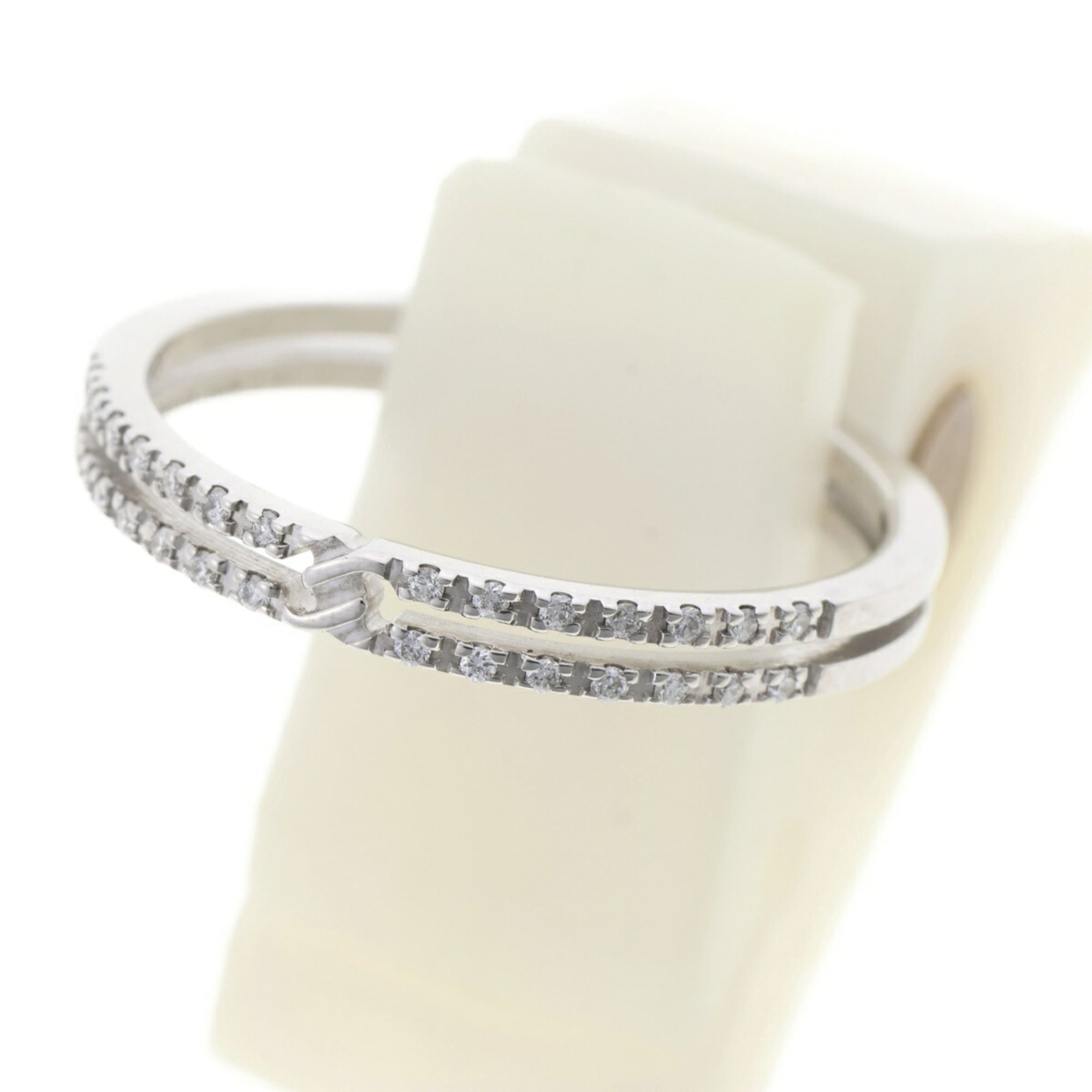 Infinity Half Diamond Ring 18K White Gold
