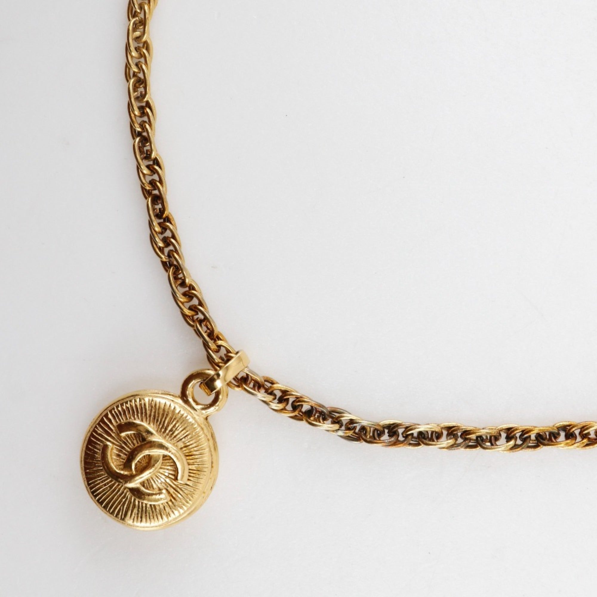 CC Logo Pendant Necklace Metal