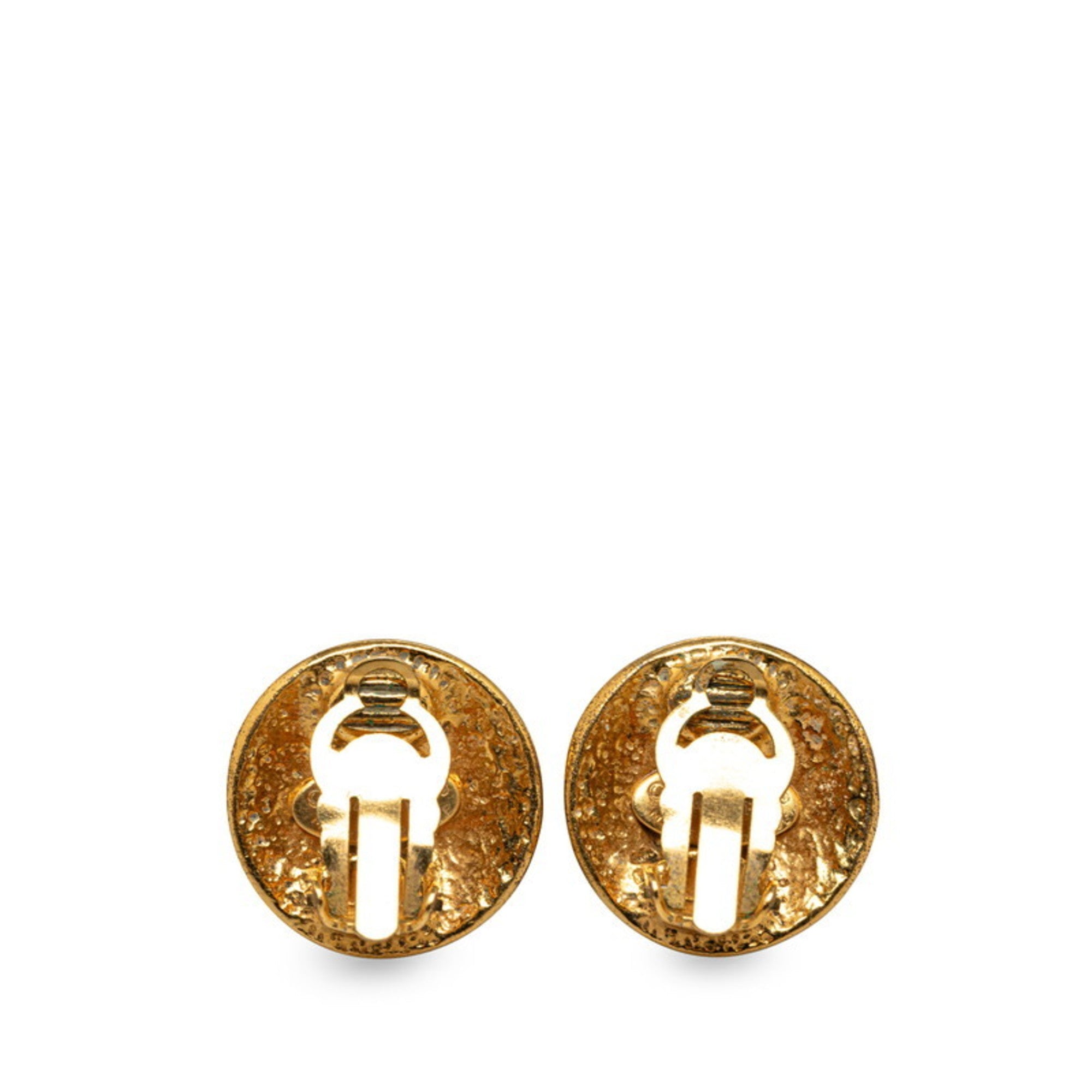 CC Logo Clip-On Earrings Metal Gold-Tone Metal