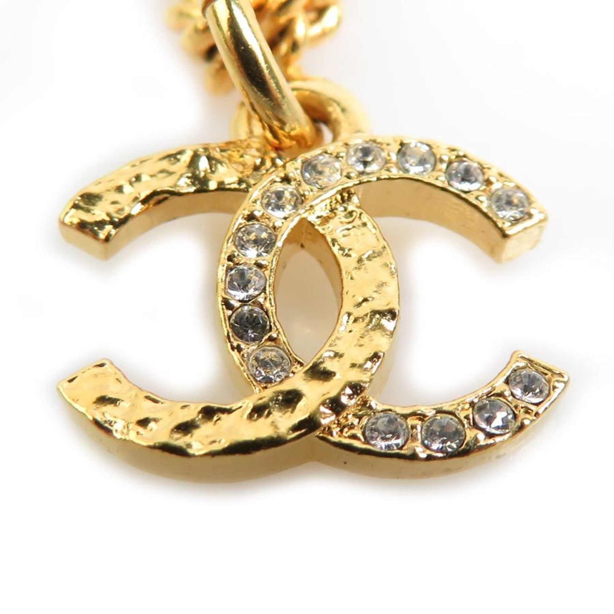 CC Logo Pendant Necklace Gold-Tone Metal