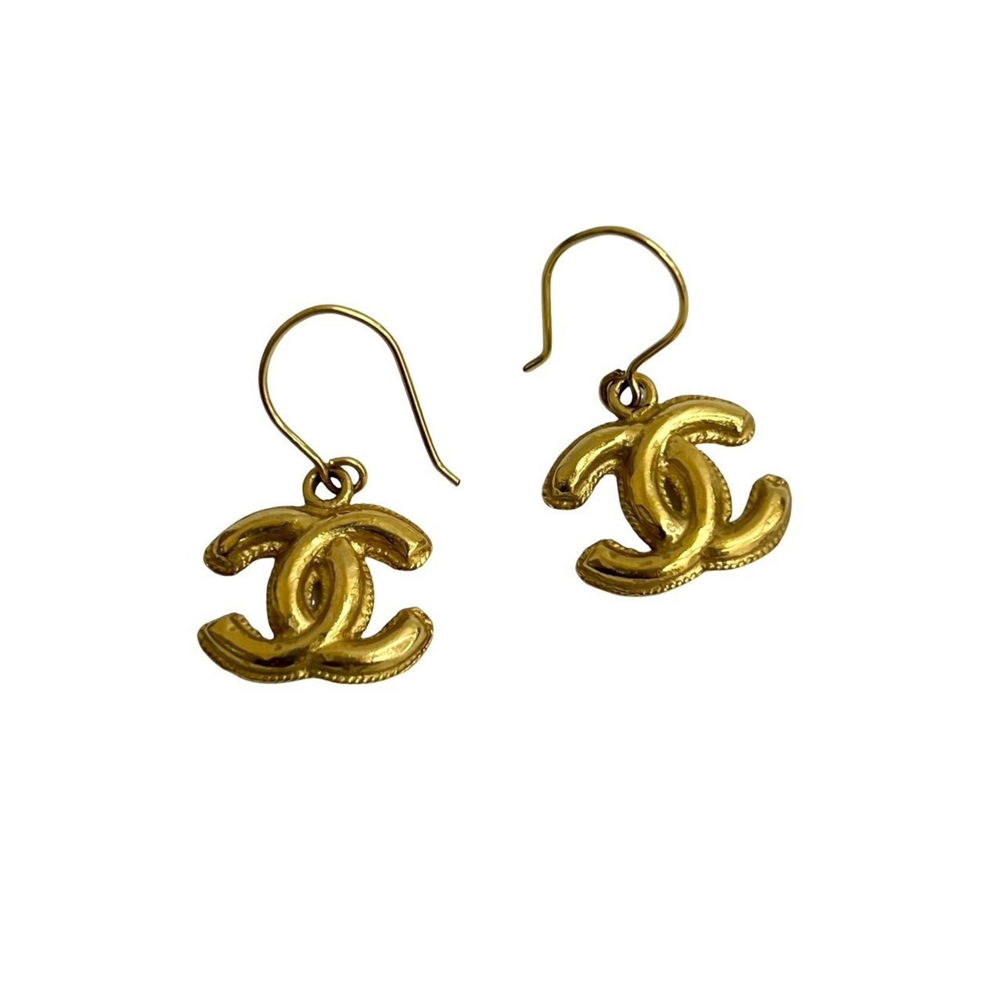 CC Logo Earrings Metal Gold-Tone Metal