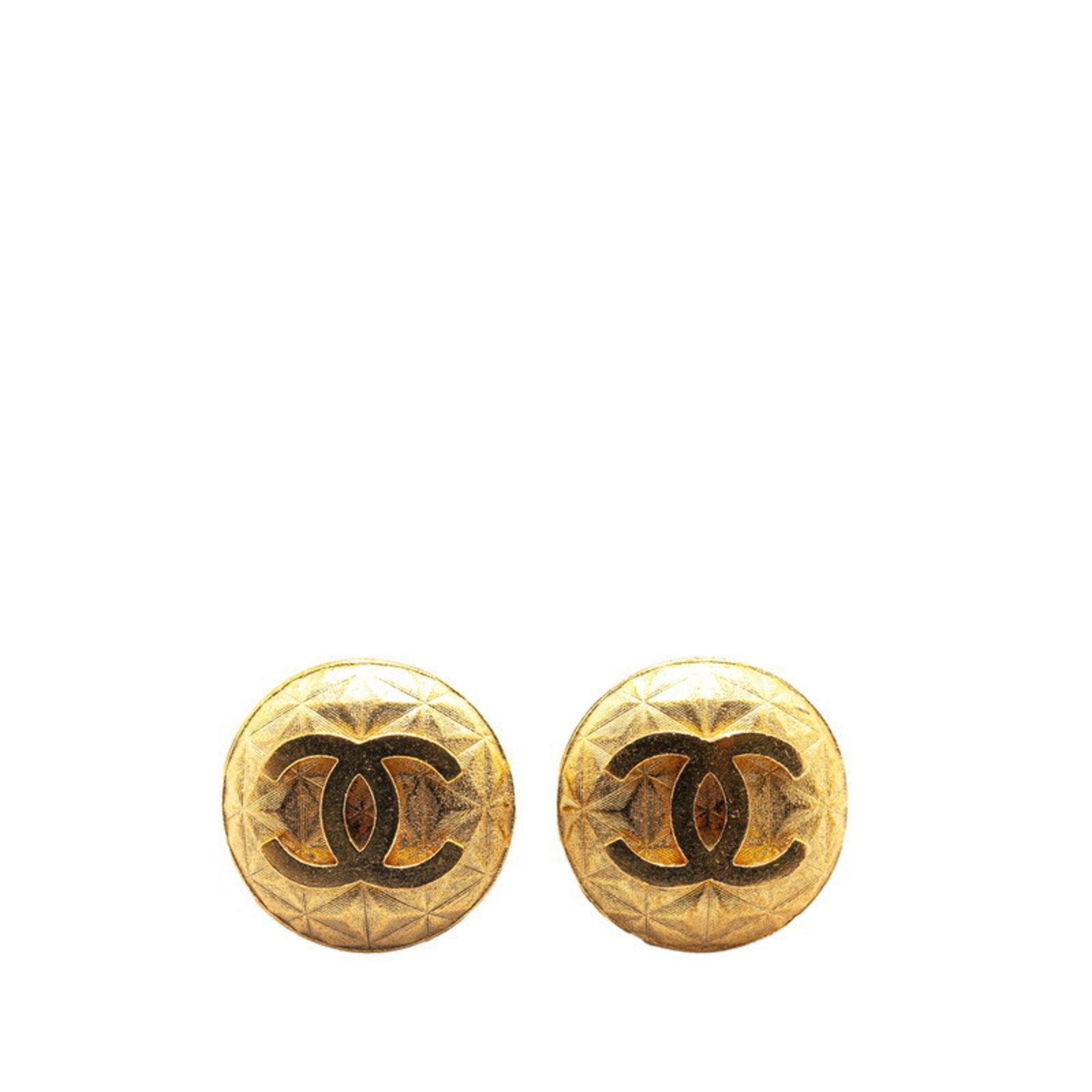 CC Logo Clip-On Earrings Metal Gold-Tone Metal