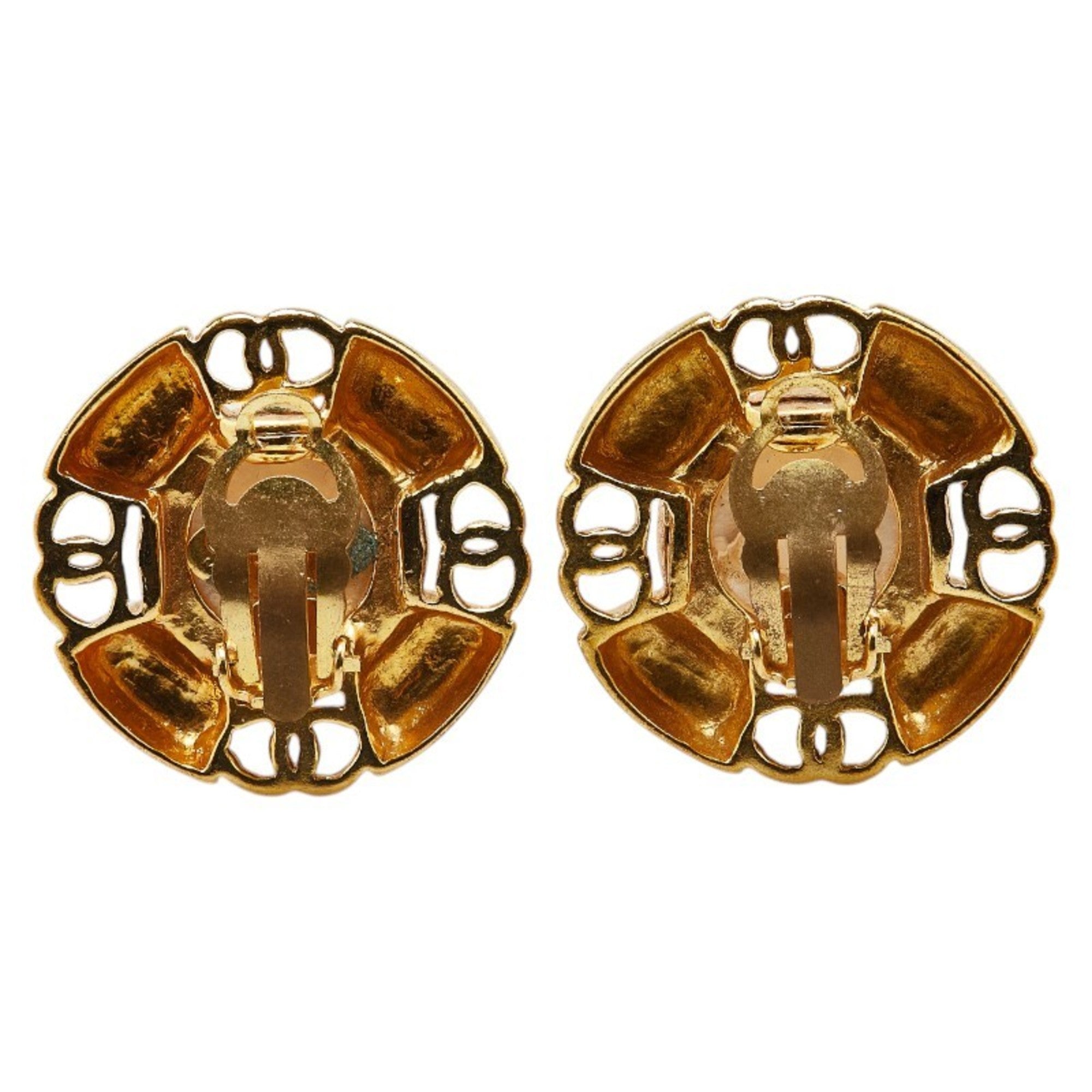 Clip-On Earrings Pearl Clip-On Gold-Tone Metal