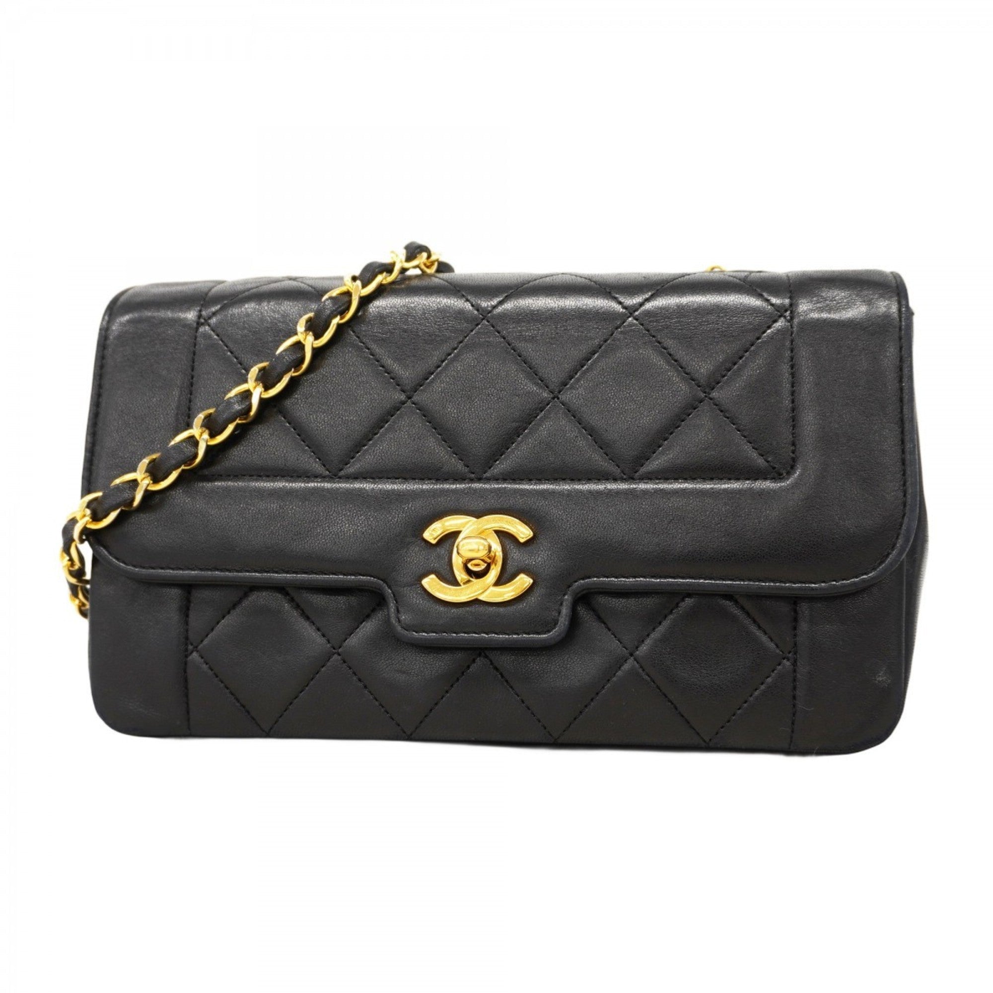 Vintage CC Chain Flap Bag Quilted Lambskin Small