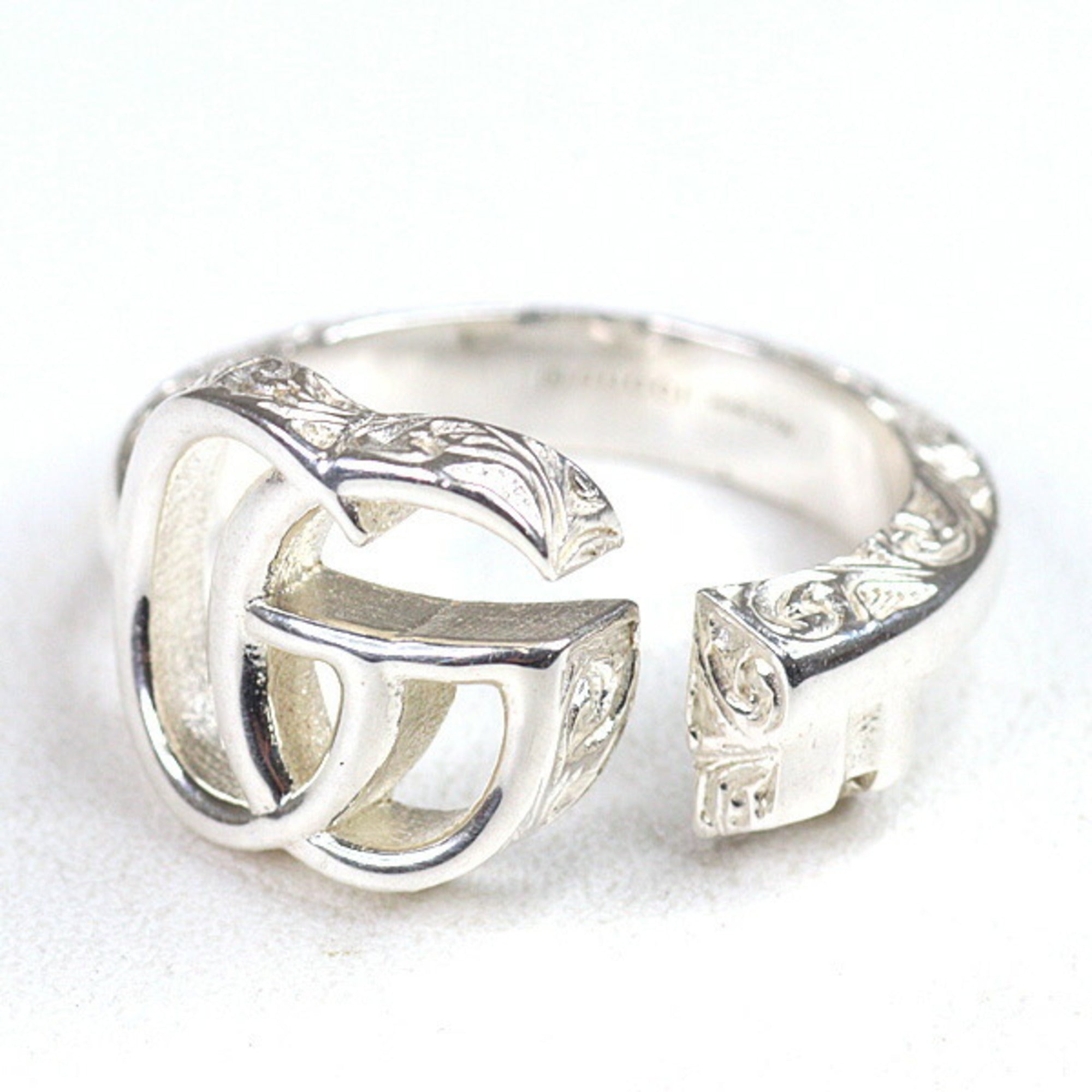Double G Key Motif Ring Sterling Silver