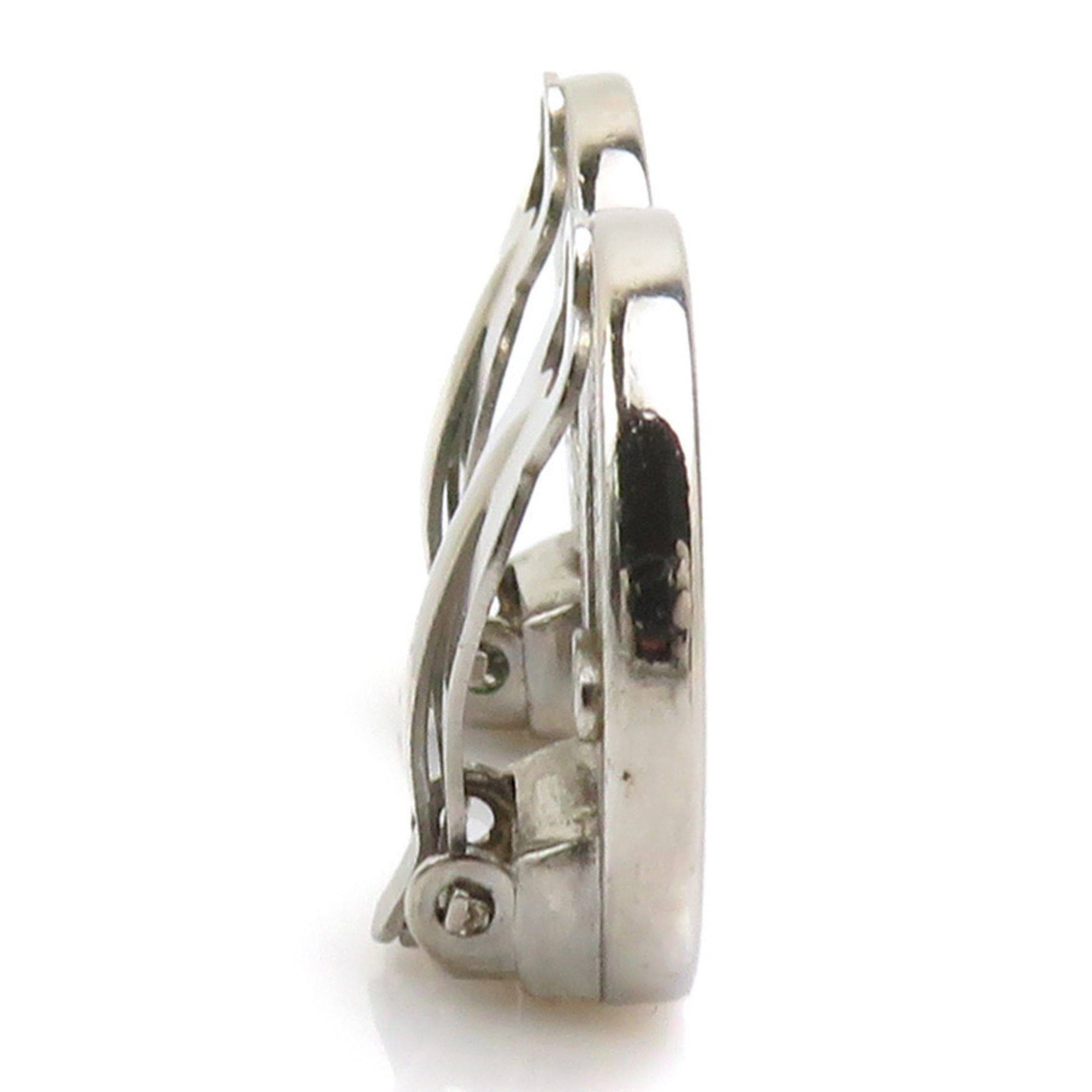 CC Logo Clip-On Earrings Silver-Tone Metal Silver-Tone Metal