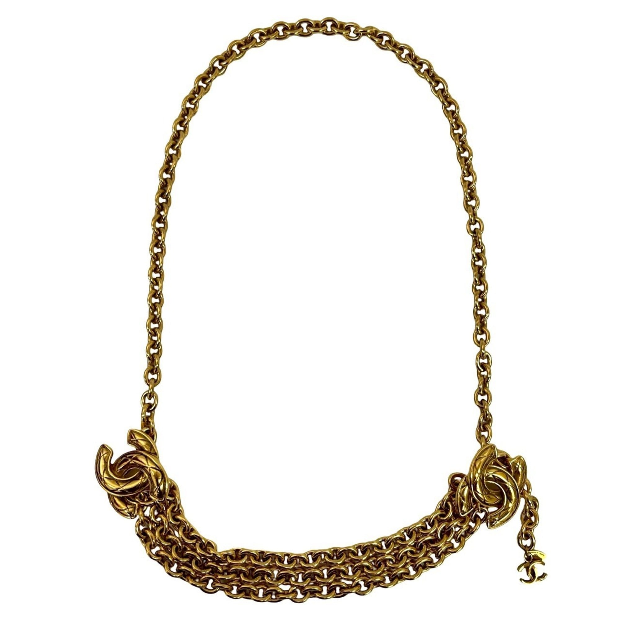 CC Logo Chain Pendant Necklace Metal