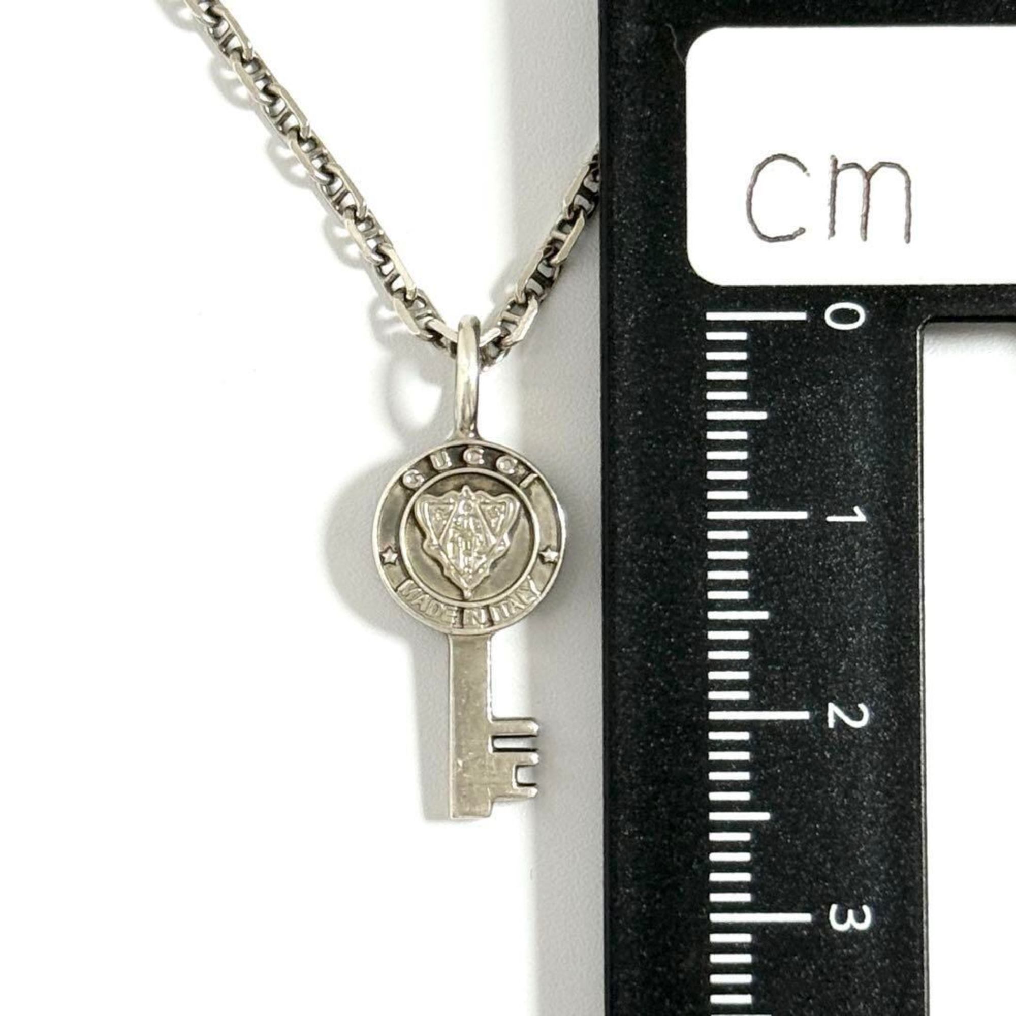 Crest Key Pendant Necklace Sterling Silver