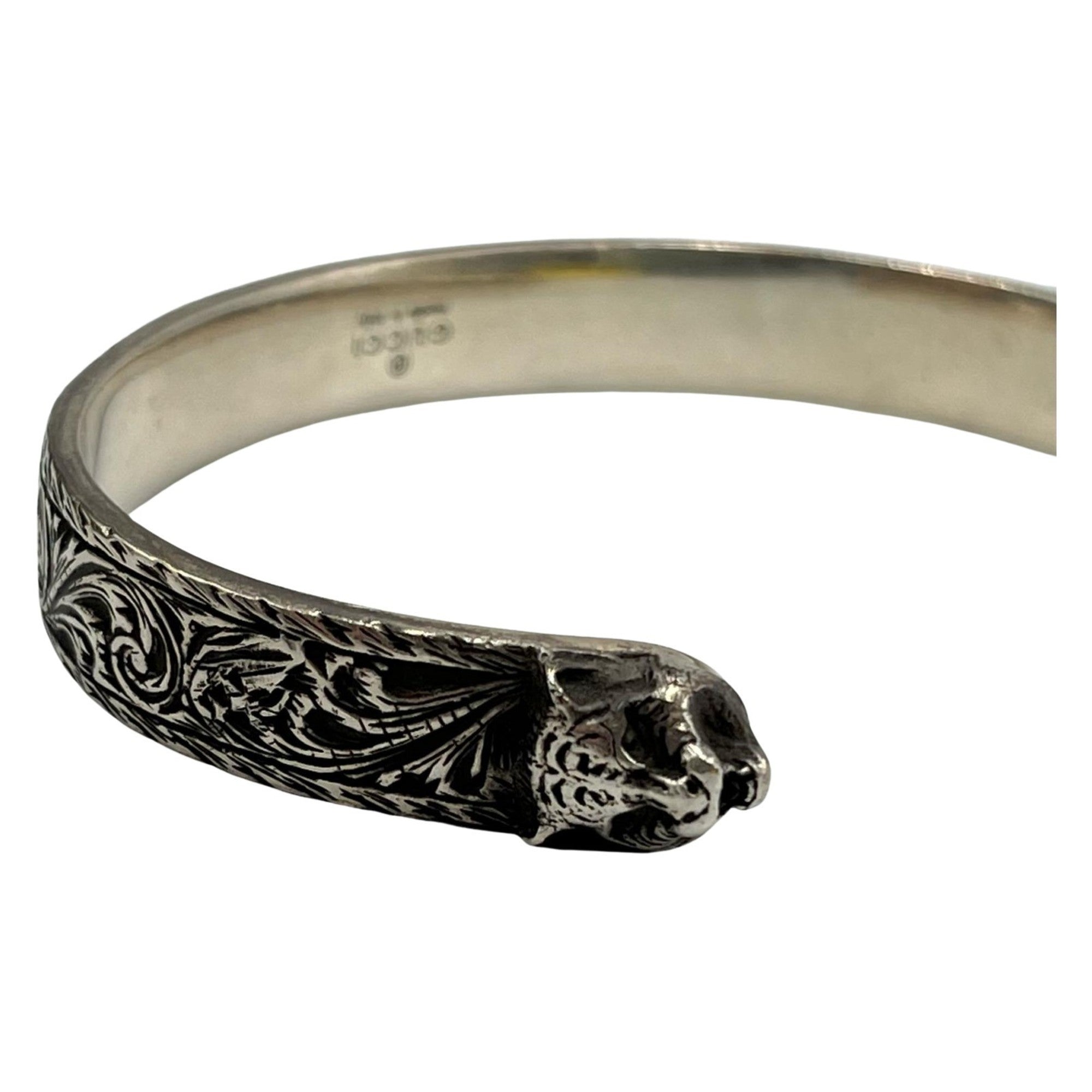 Interlocking Cat Head Tiger Head Bracelet Sterling Silver