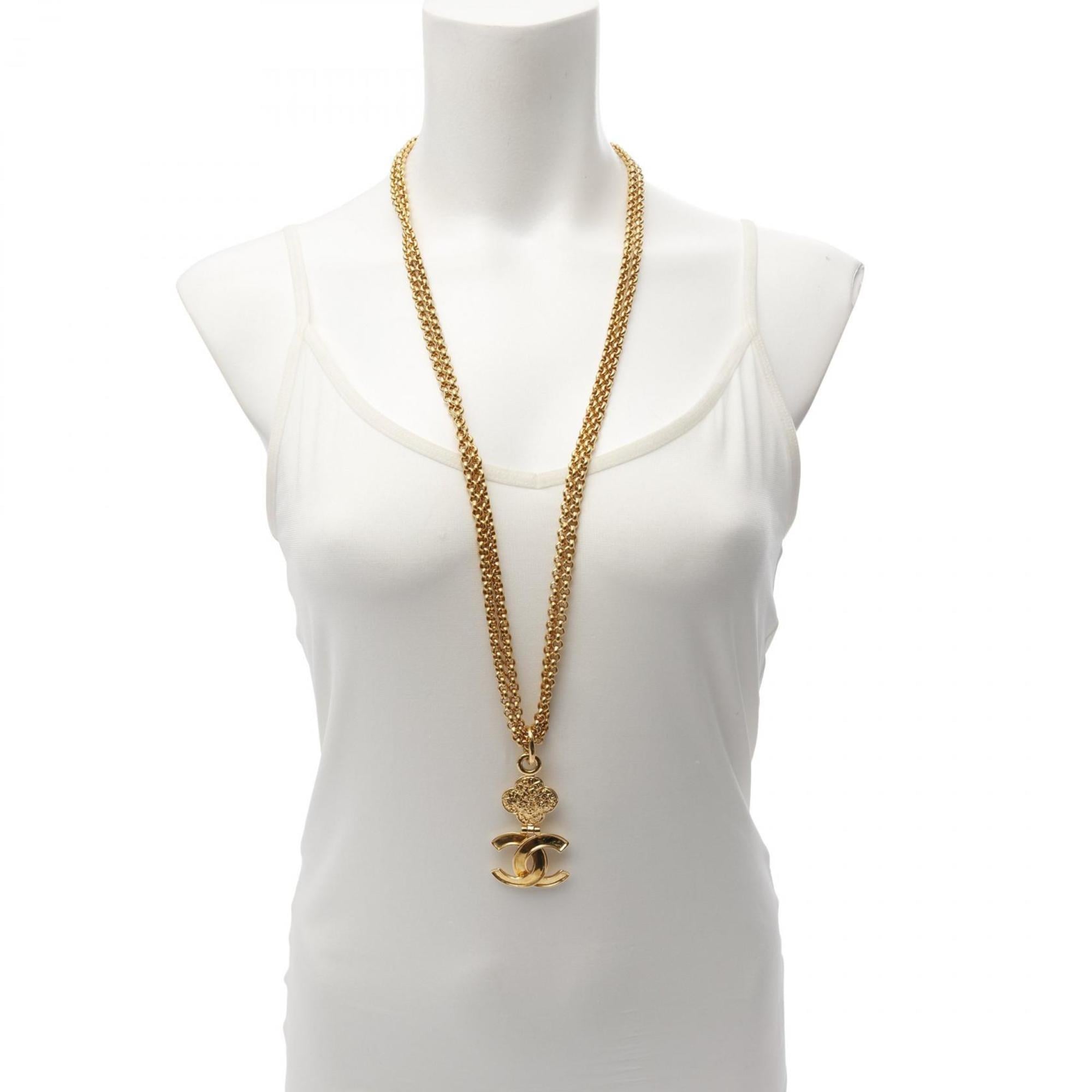 CC Logo Pendant Necklace Metal