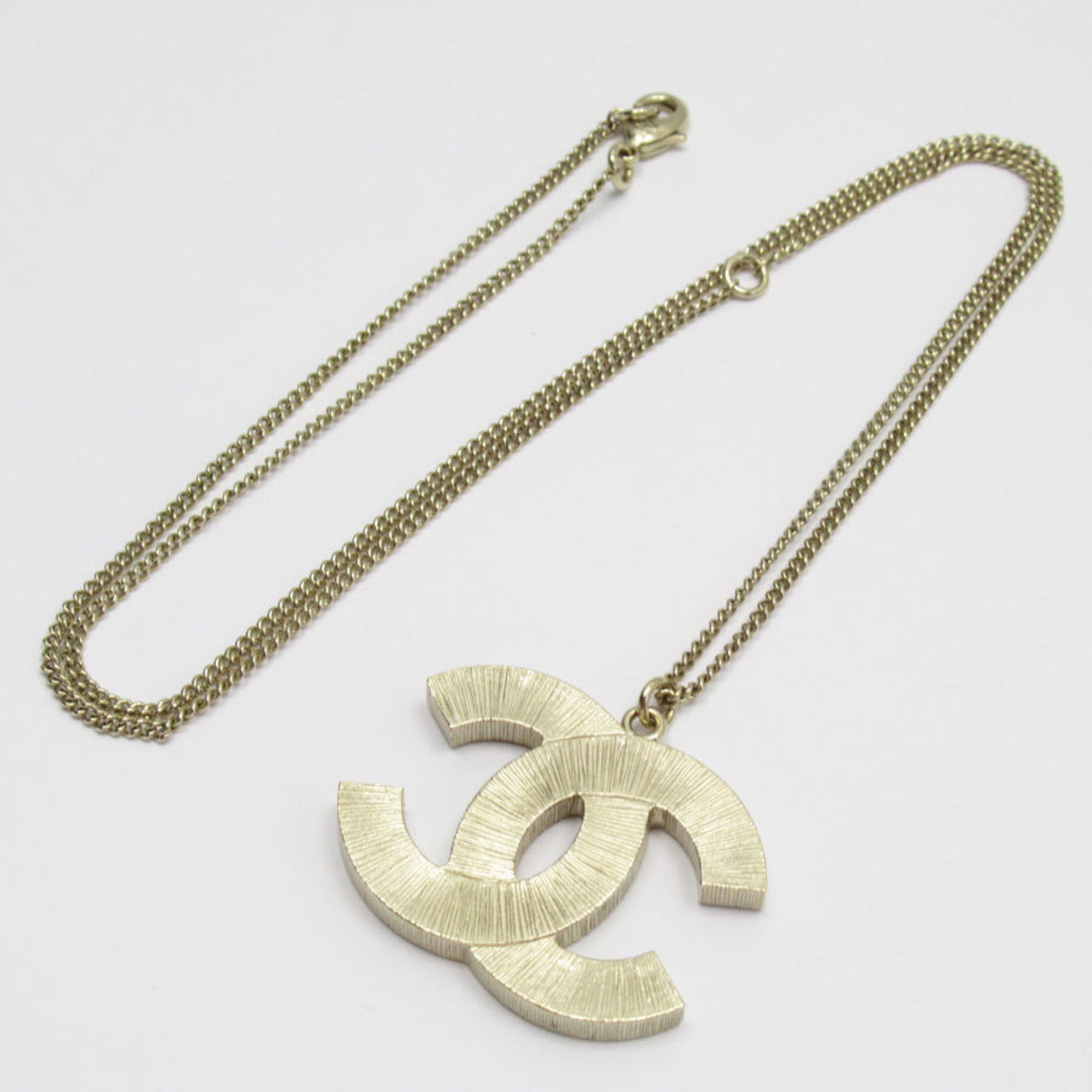 CC Logo Pendant Necklace Gold-Tone Metal