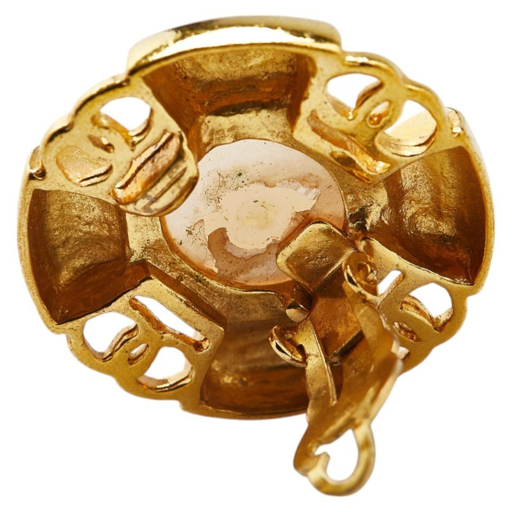 Clip-On Earrings Pearl Clip-On Gold-Tone Metal