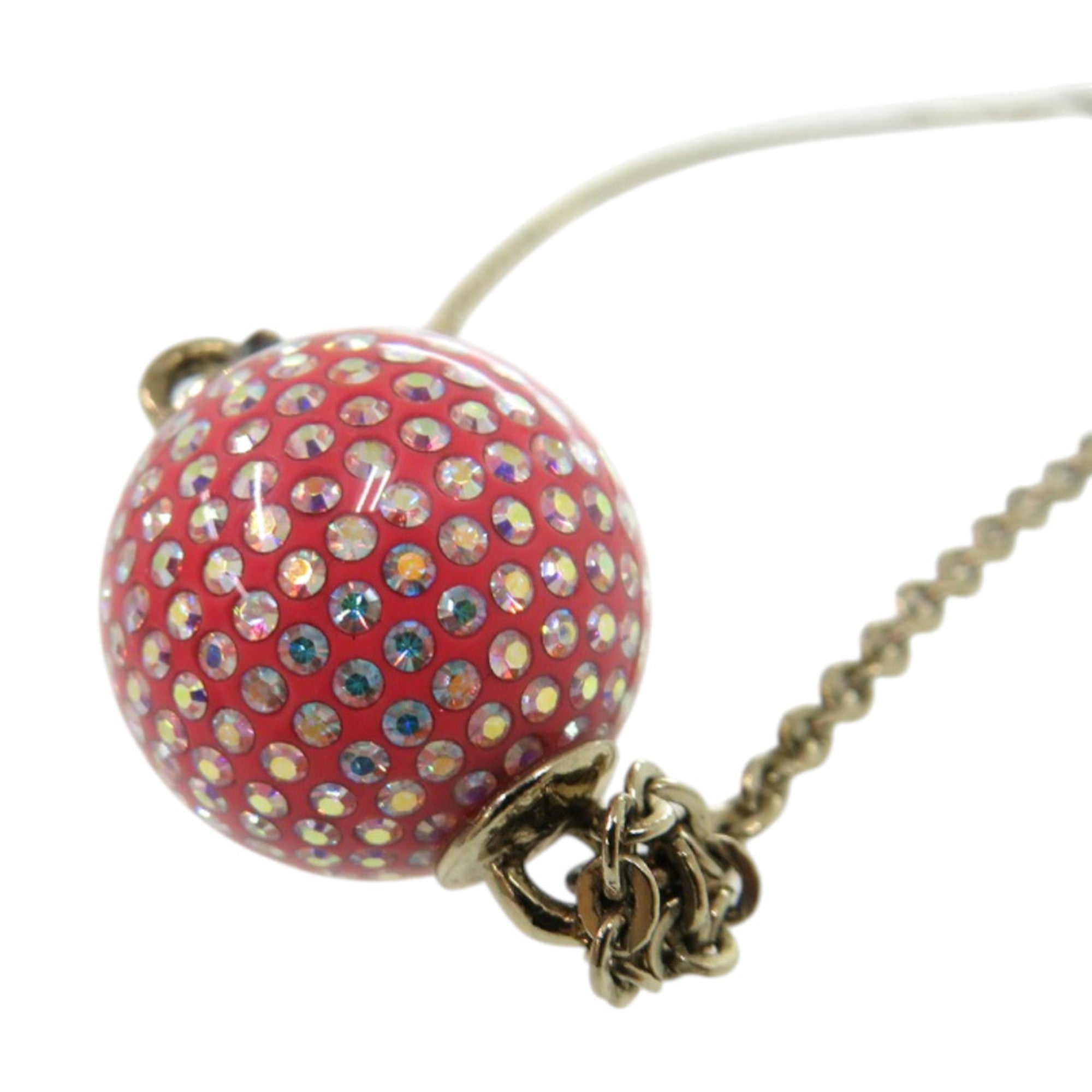 CC Logo Ball Pendant Necklace Gold-Tone Metal