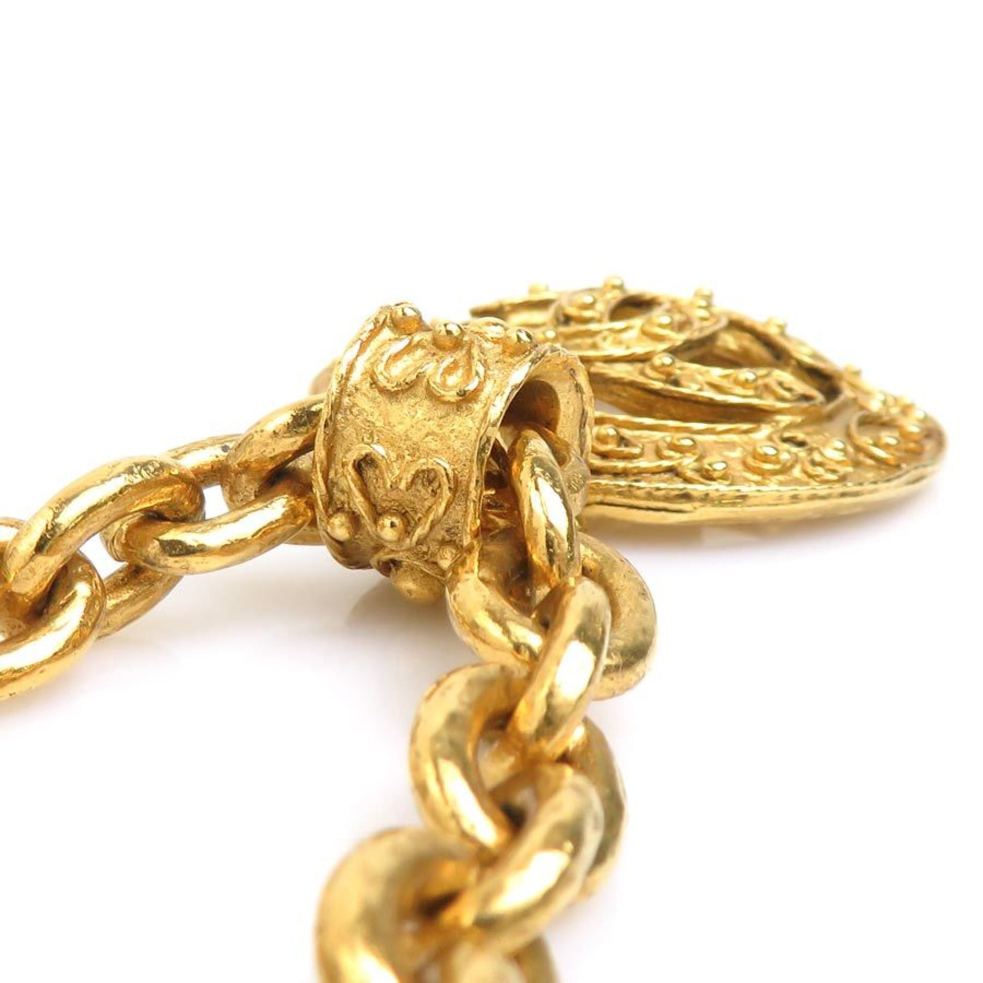 CC Logo Pendant Necklace Gold-Tone Metal