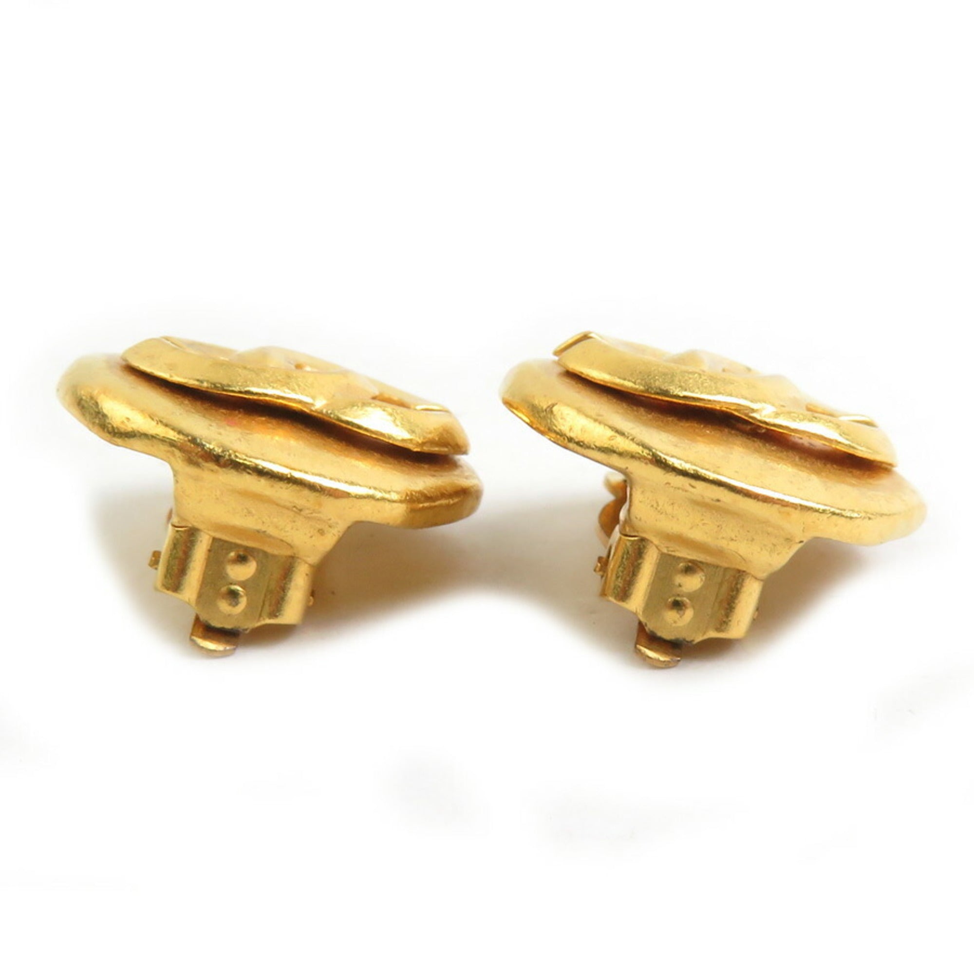 CC Logo Clip-On Earrings Gold-Tone Metal Gold-Tone Metal