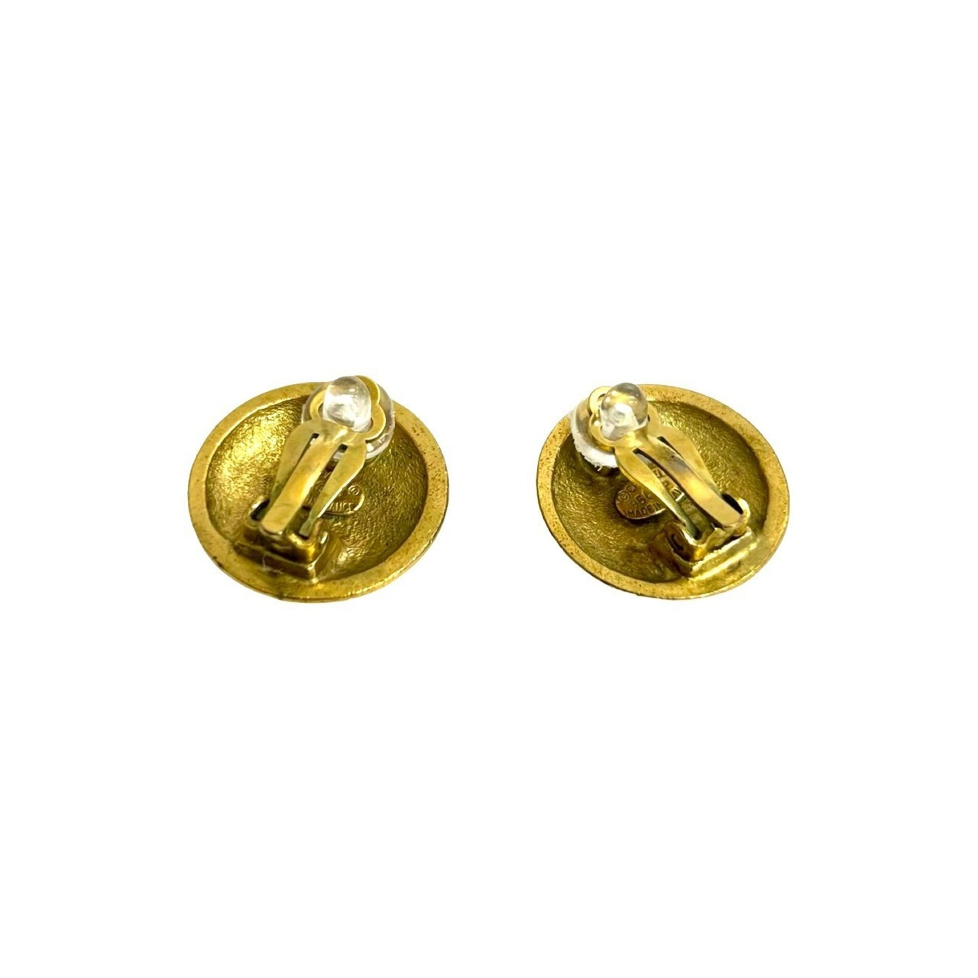 CC Logo Clip-On Earrings Metal Gold-Tone Metal