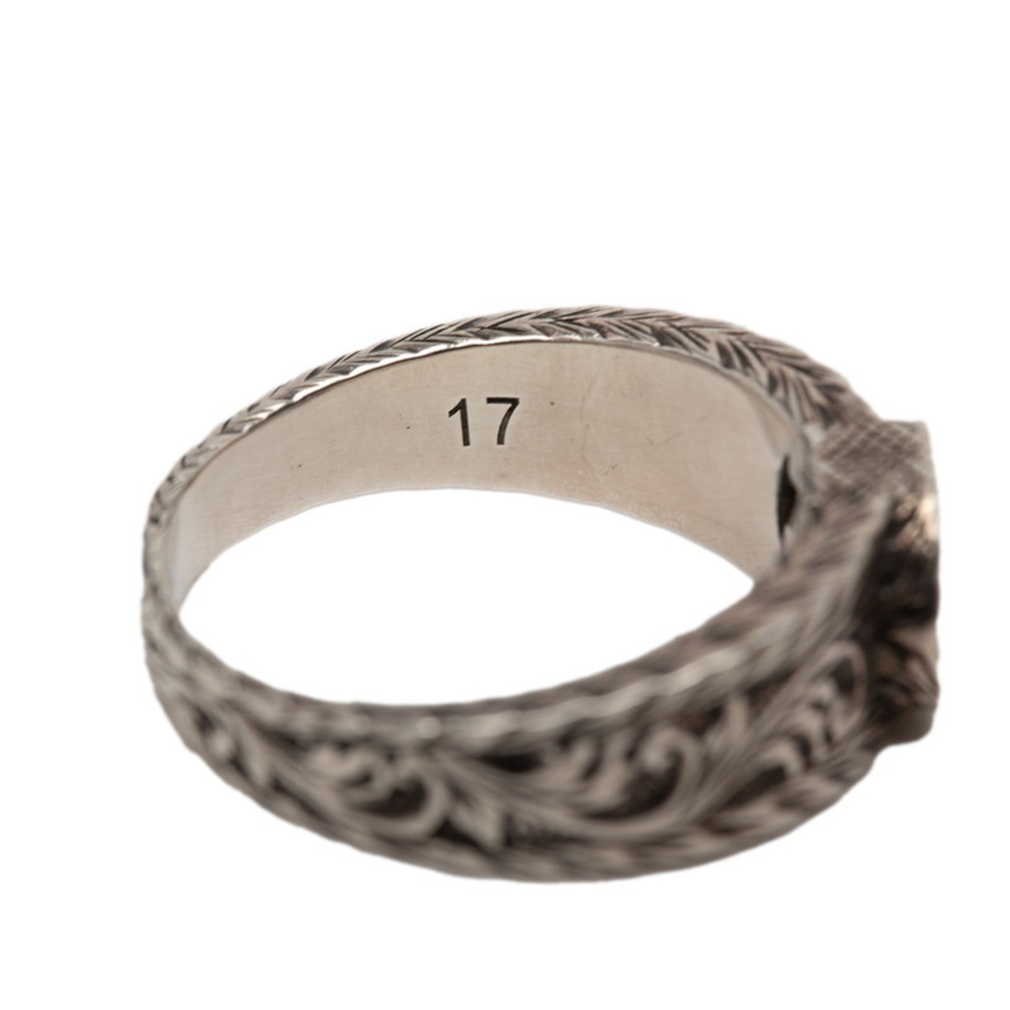 Interlocking G Arabesque Band Ring Sterling Silver