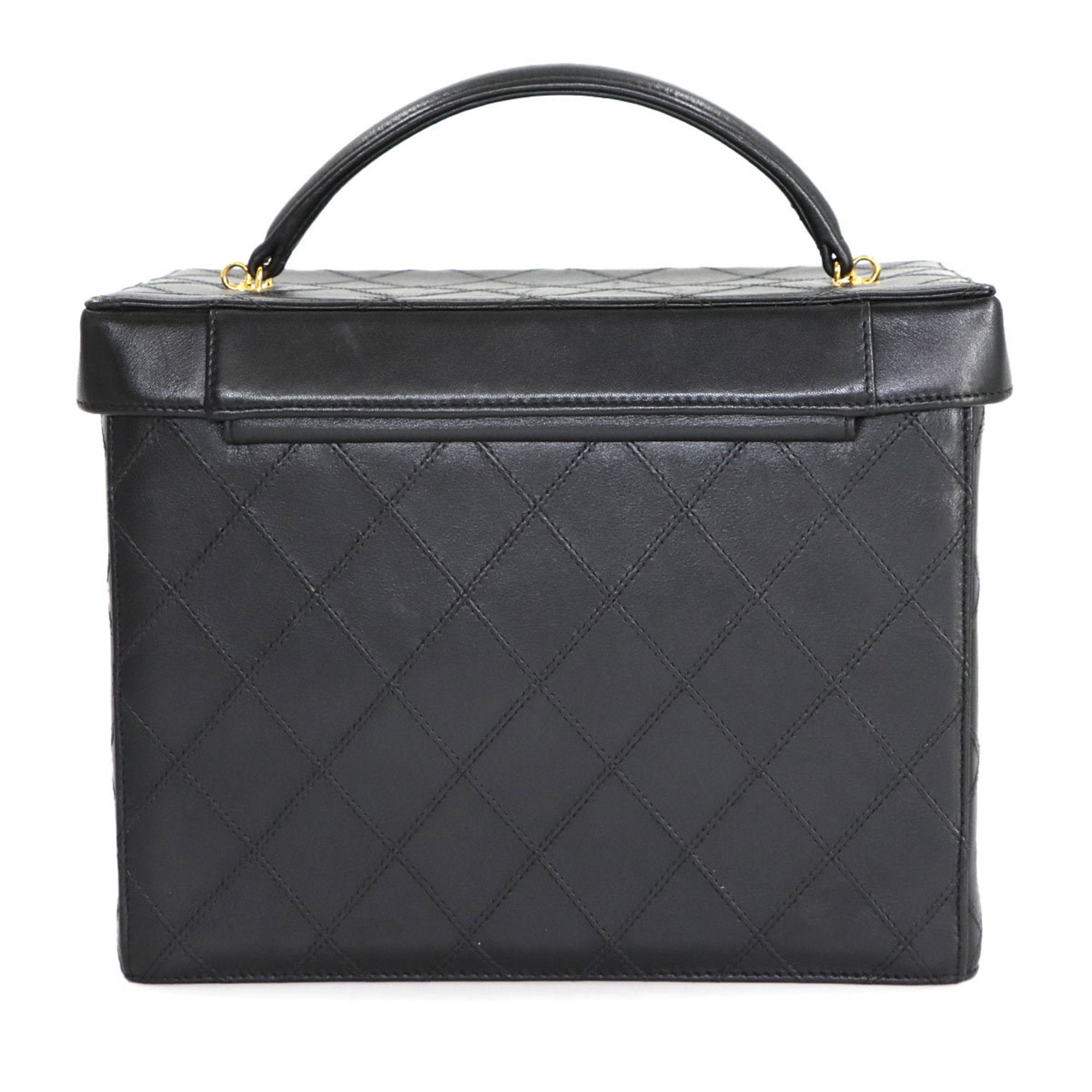 Vintage Vanity Case Quilted Leather Small