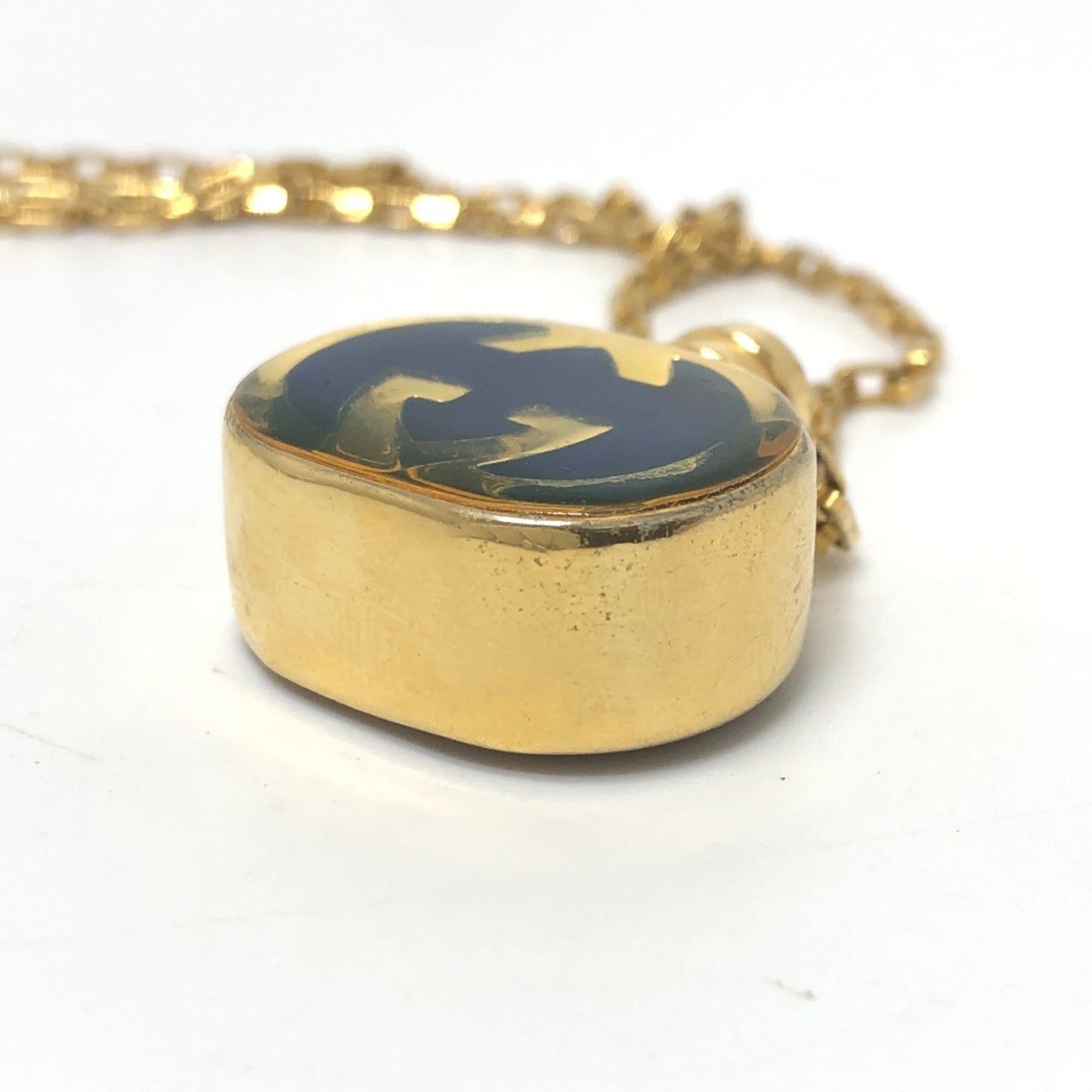 GG Perfume Bottle Chain Pendant Necklace Gold Small