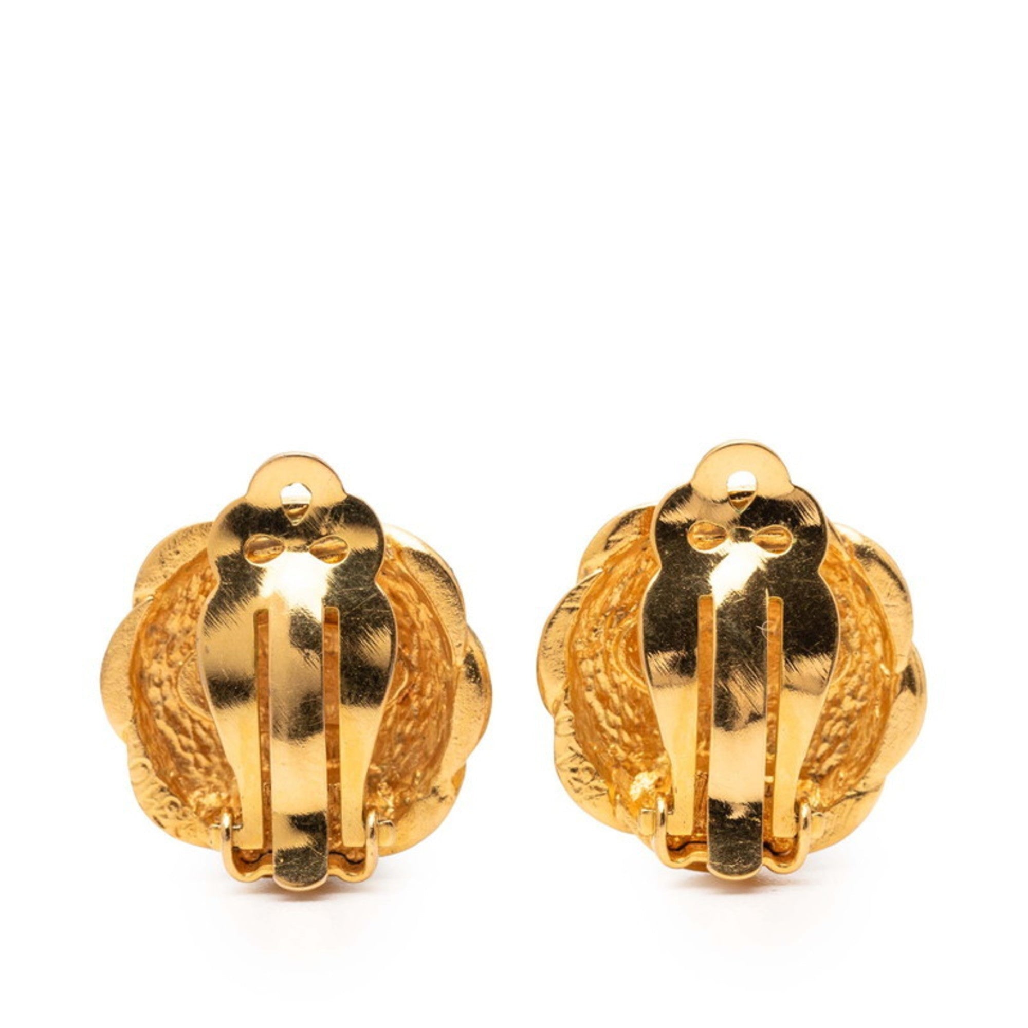 CC Logo Clip-On Earrings Metal Gold-Tone Metal