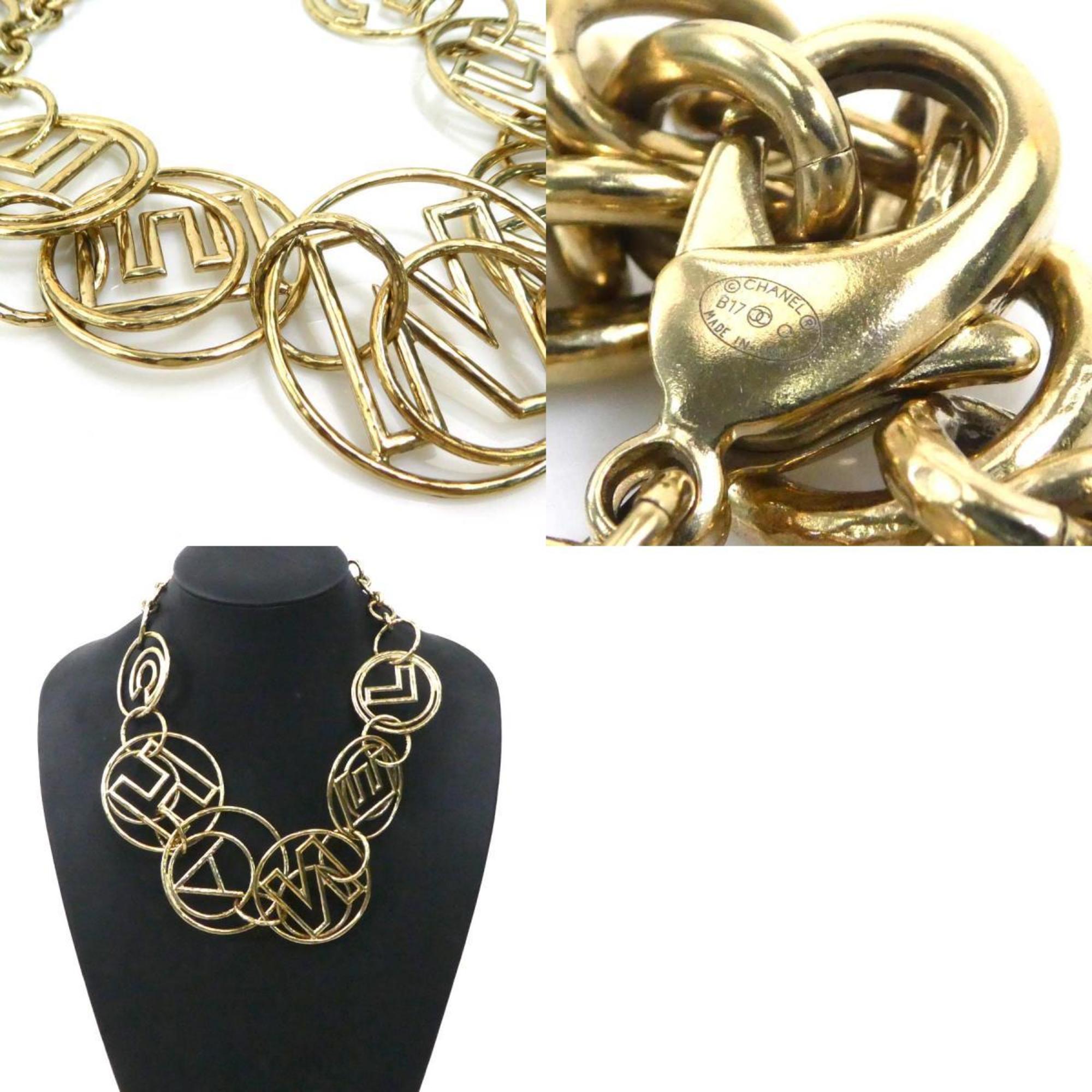Pendant Necklace Light Gold Metal