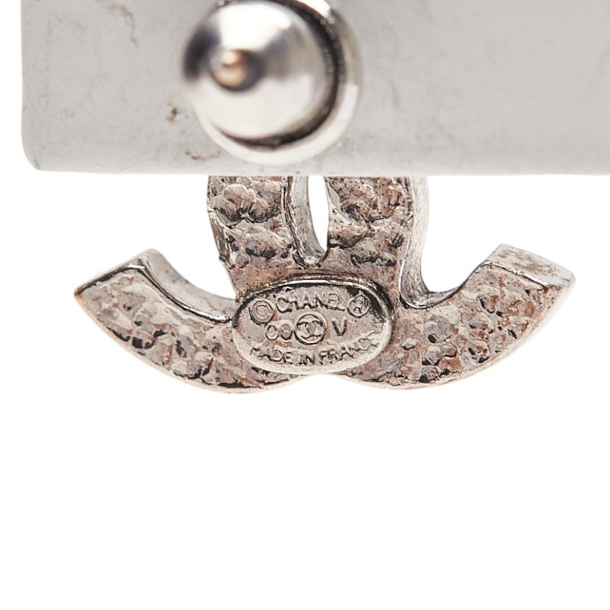 CC Logo Single Earring Silver-Tone Metal Silver-Tone Metal