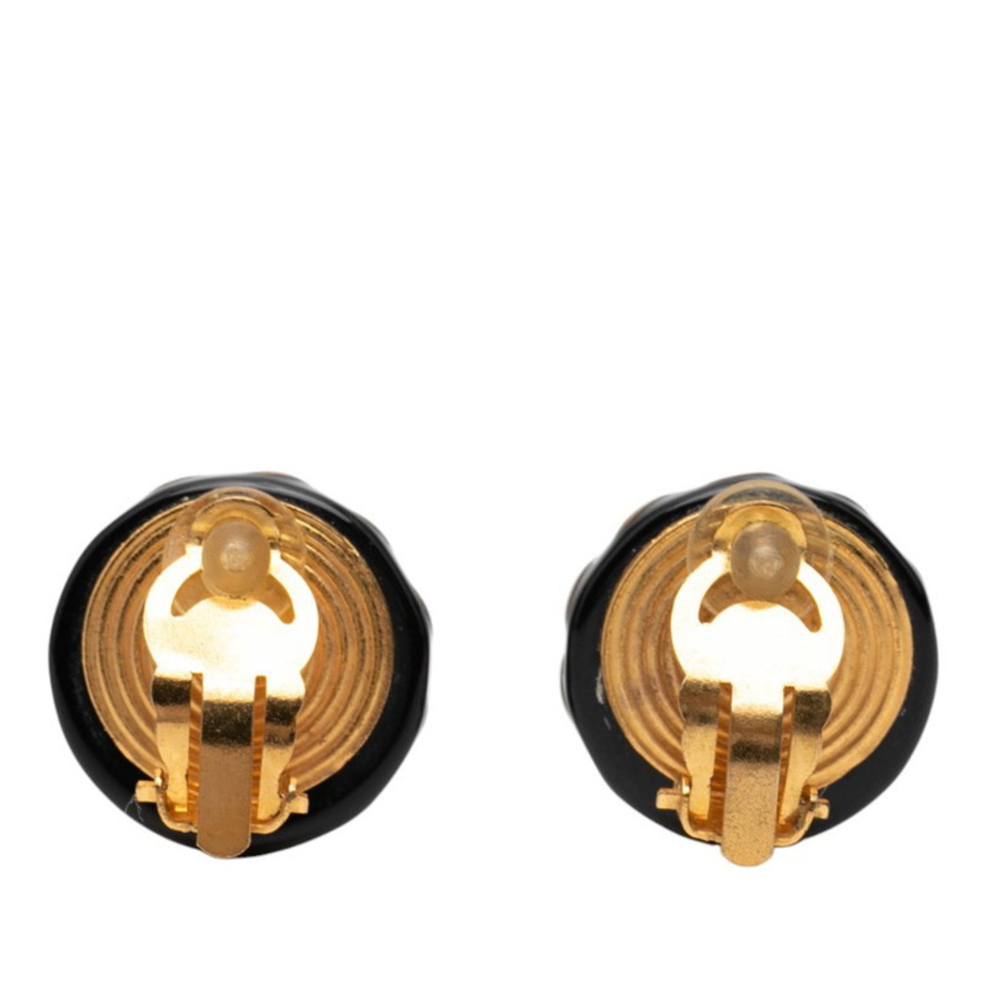 CC Logo Clip-On Earrings Gold-Tone Metal Gold-Tone Metal