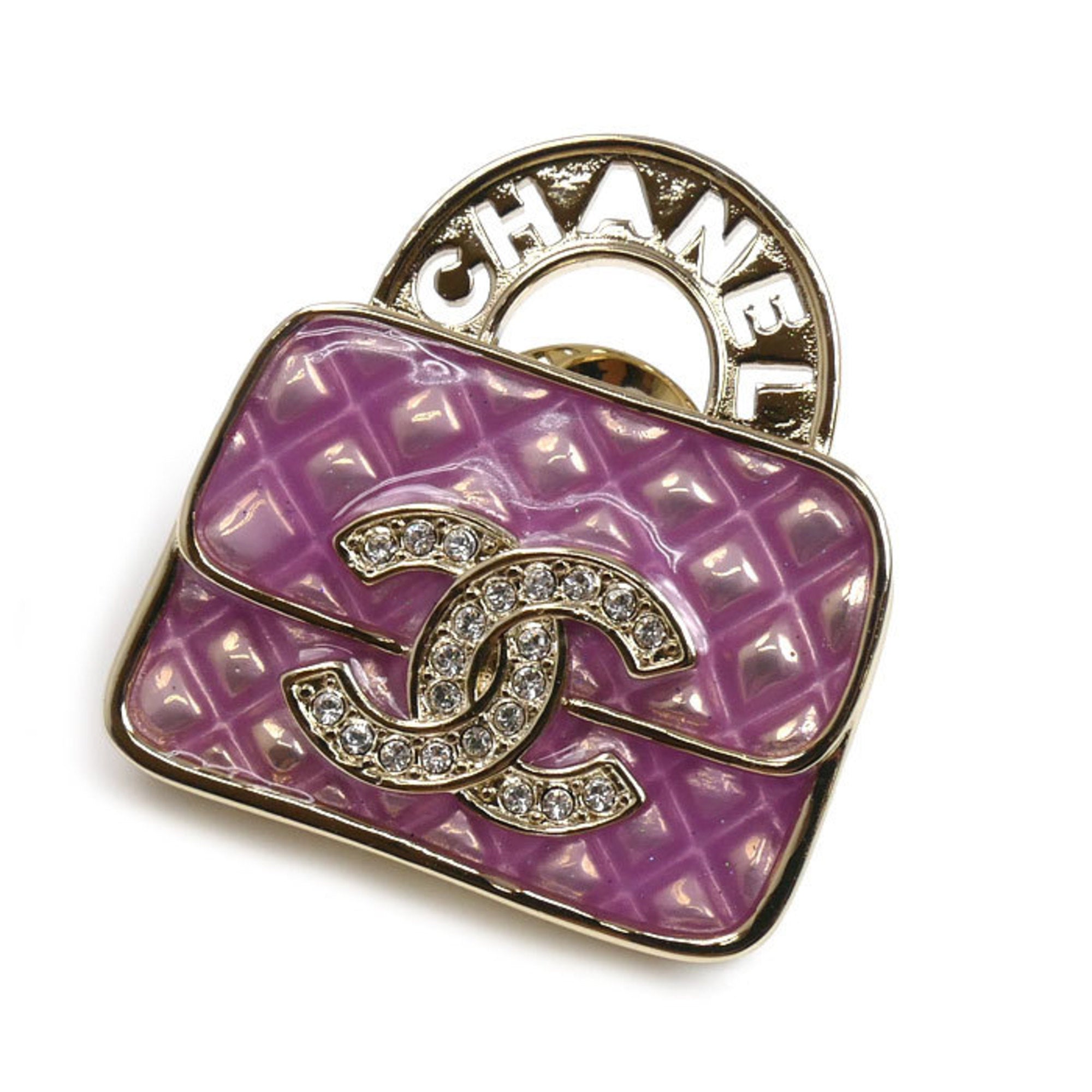 Strass Brooch Metal Pink