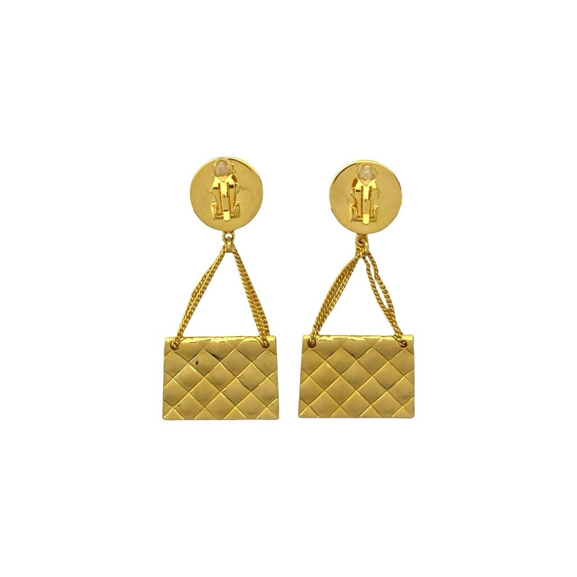 CC Logo Clip-On Earrings Metal Gold-Tone Metal