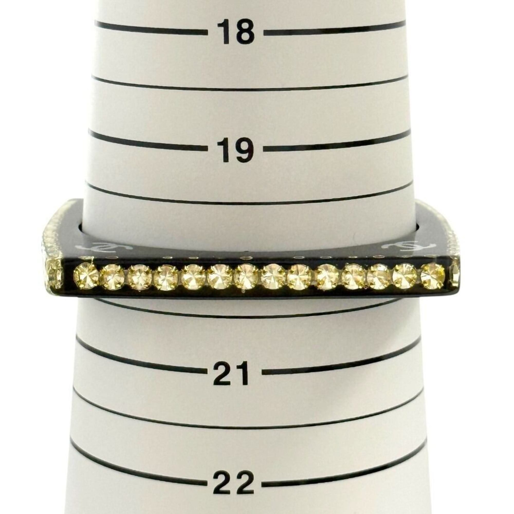 Bangle Bracelet Plastic and Rhinestone Black