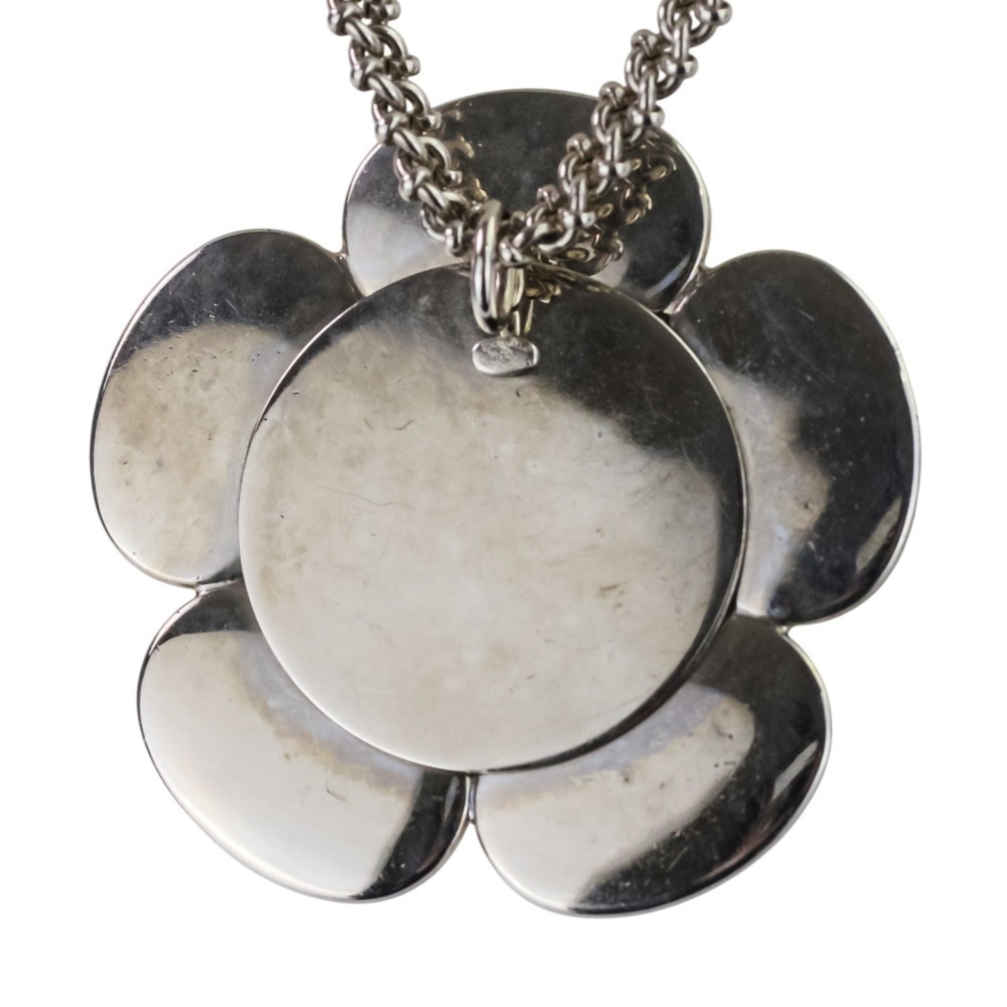 CC Logo Pendant Necklace Sterling Silver