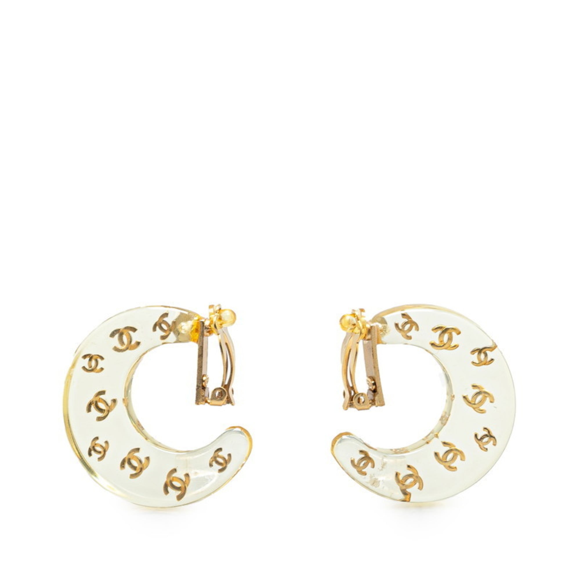 CC Logo Hoop Clip-On Earrings Metal
