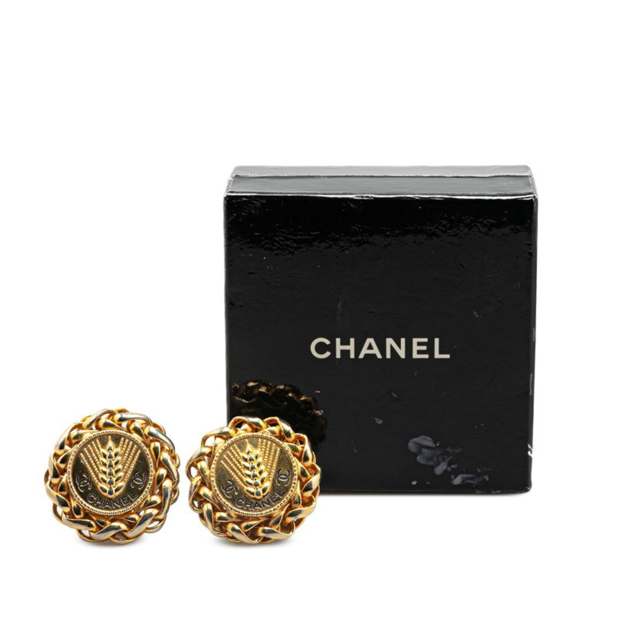 CC Logo Clip-On Earrings Metal Gold-Tone Metal